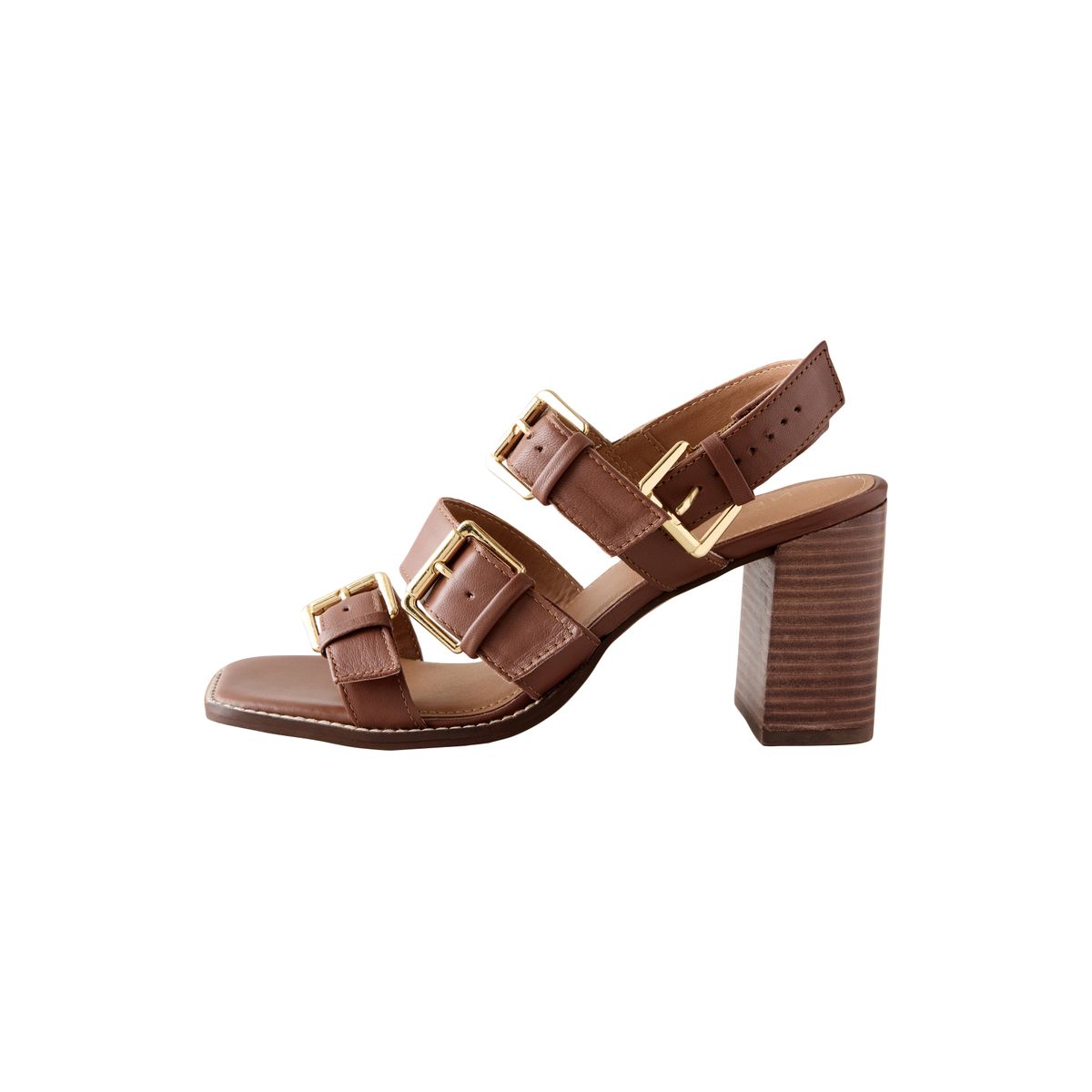 Sandales en cuir à boucle forever comfort® marron fauve, NEXT