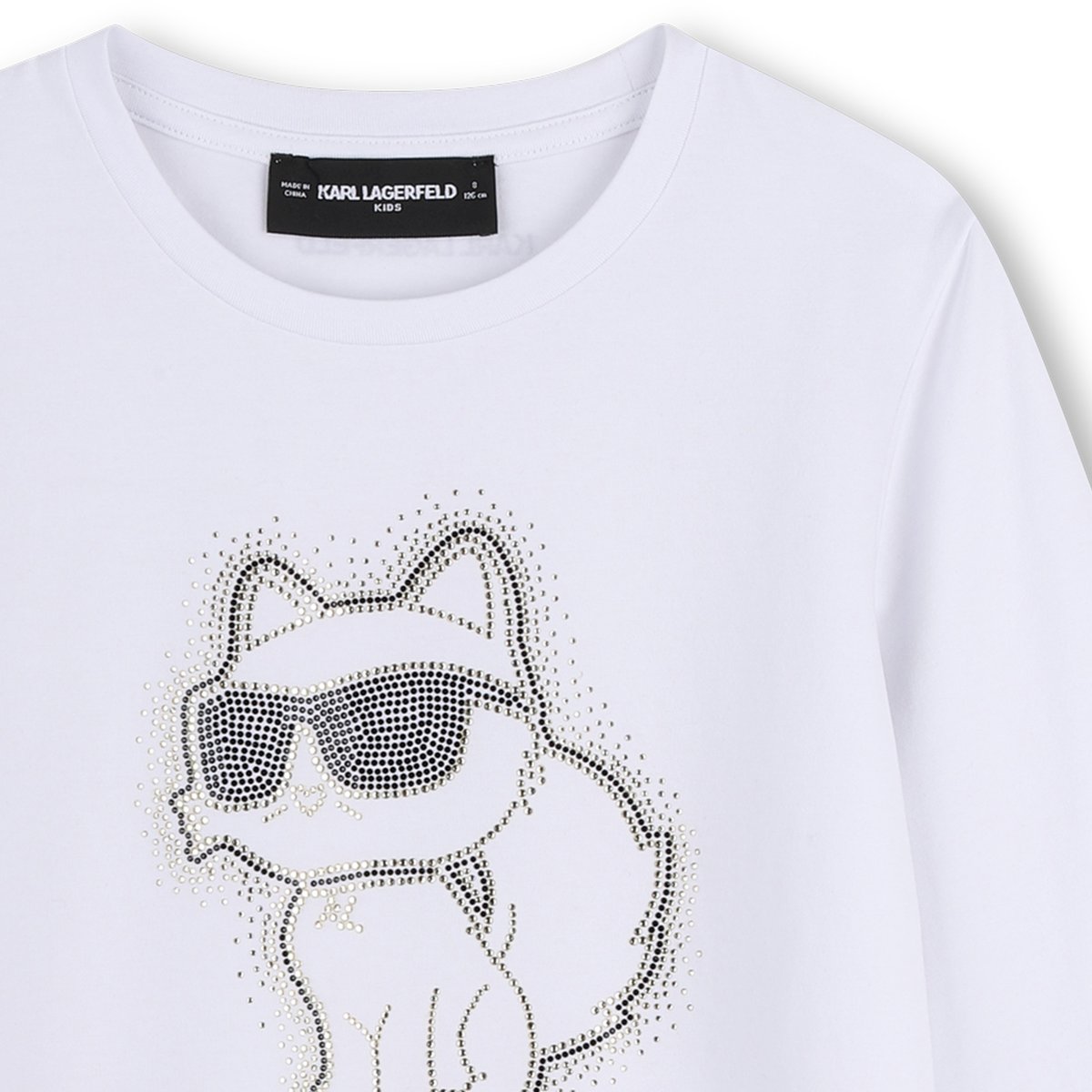 Tee-shirt manches longues blanc, KARL LAGERFELD KIDS