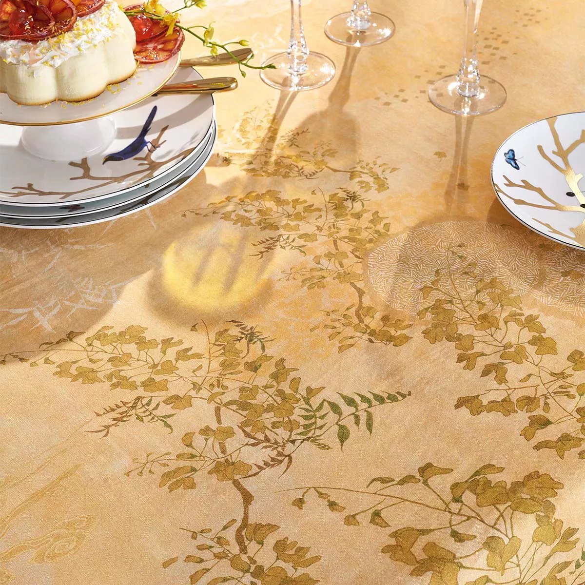 Serviette lin & coton lavé SOLEIL D'OR dore, GARNIER THIEBAUT