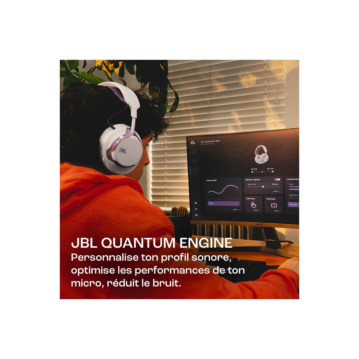Casque gamer Quantum 650 Violet couleur unique, JBL