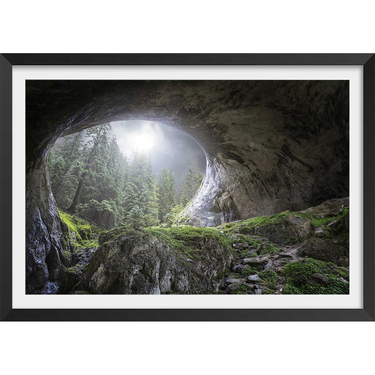 Affiche coup d'oeil au paradis affiche + cadre en bois - noir, HEXOA