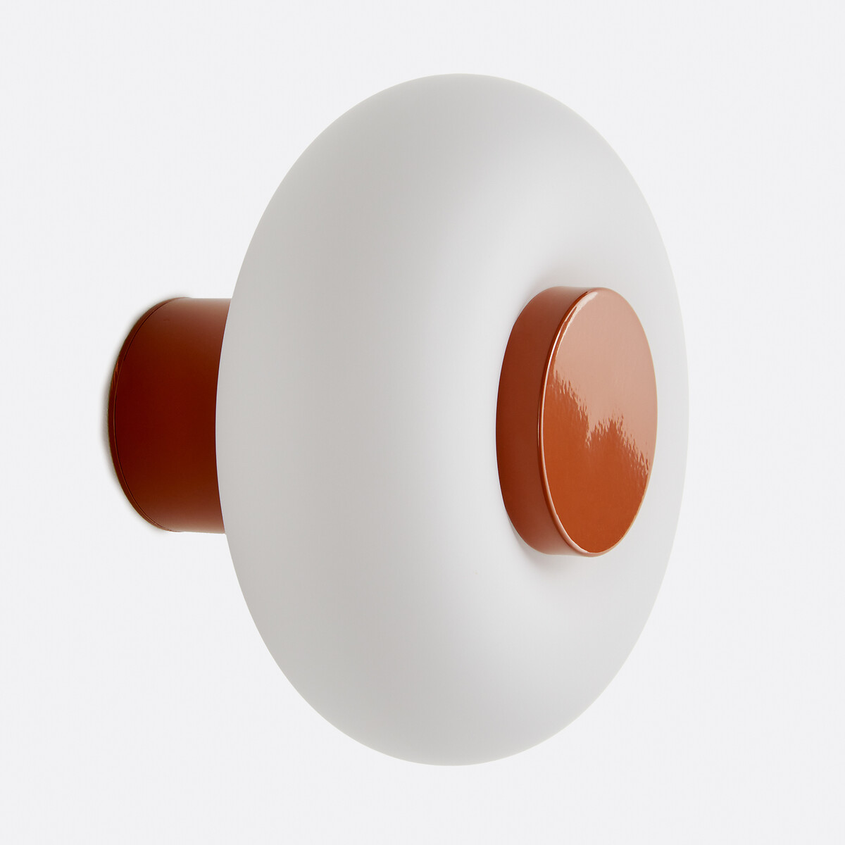 Applique ou plafonnier, en métal fer et opaline, diamètre 21, 5 cm, OMER caramel, LA REDOUTE INTERIEURS