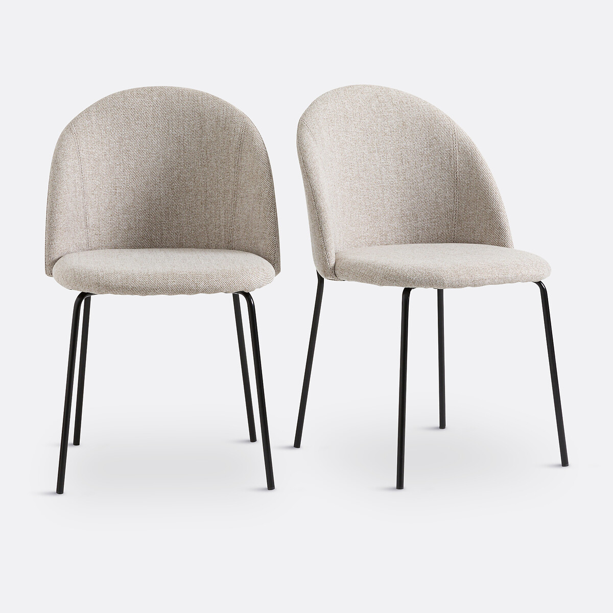 Lot de 2 chaises tissu chiné, Nordie beige chiné, LA REDOUTE INTERIEURS