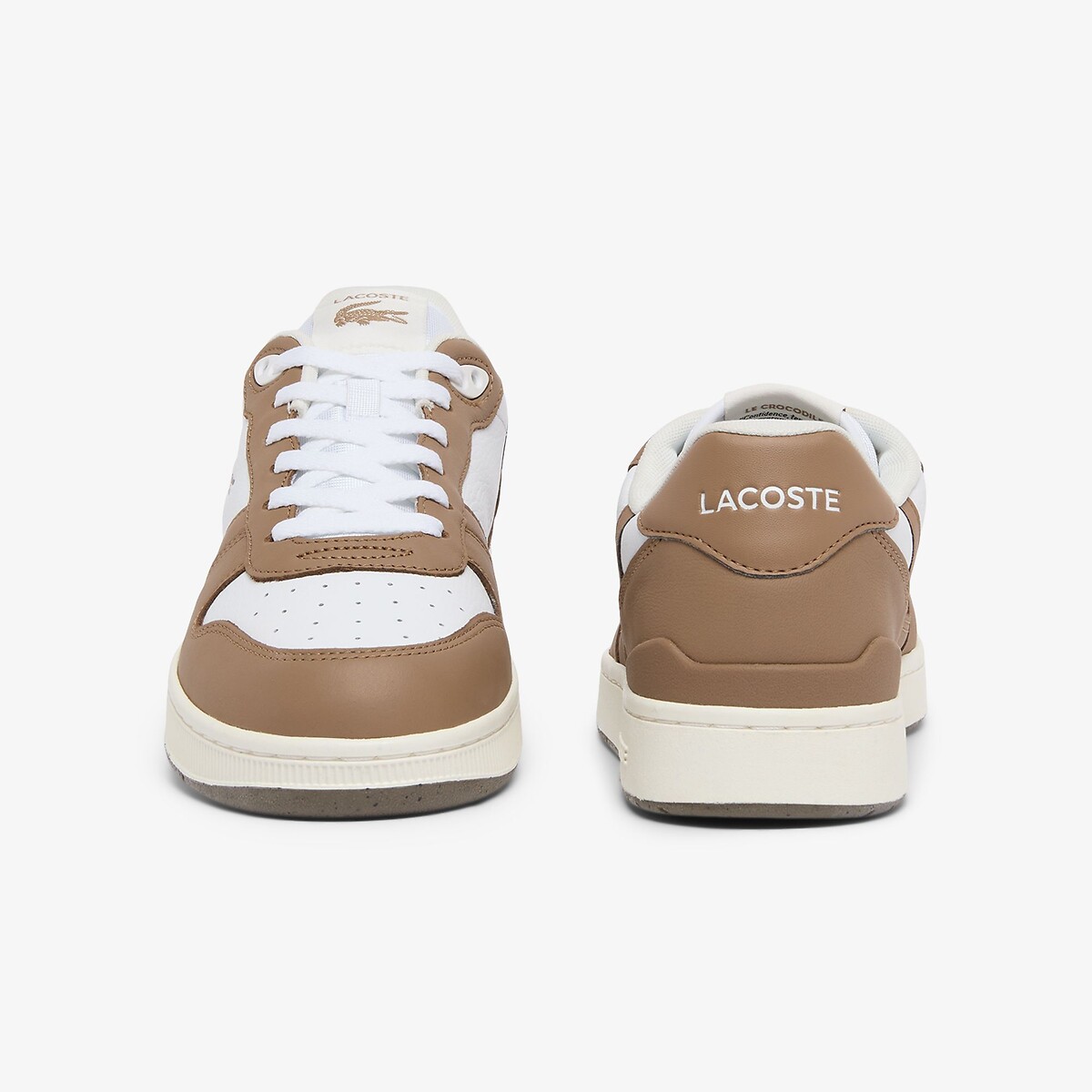 Baskets basses T-ClIP SET blanc/marron, LACOSTE