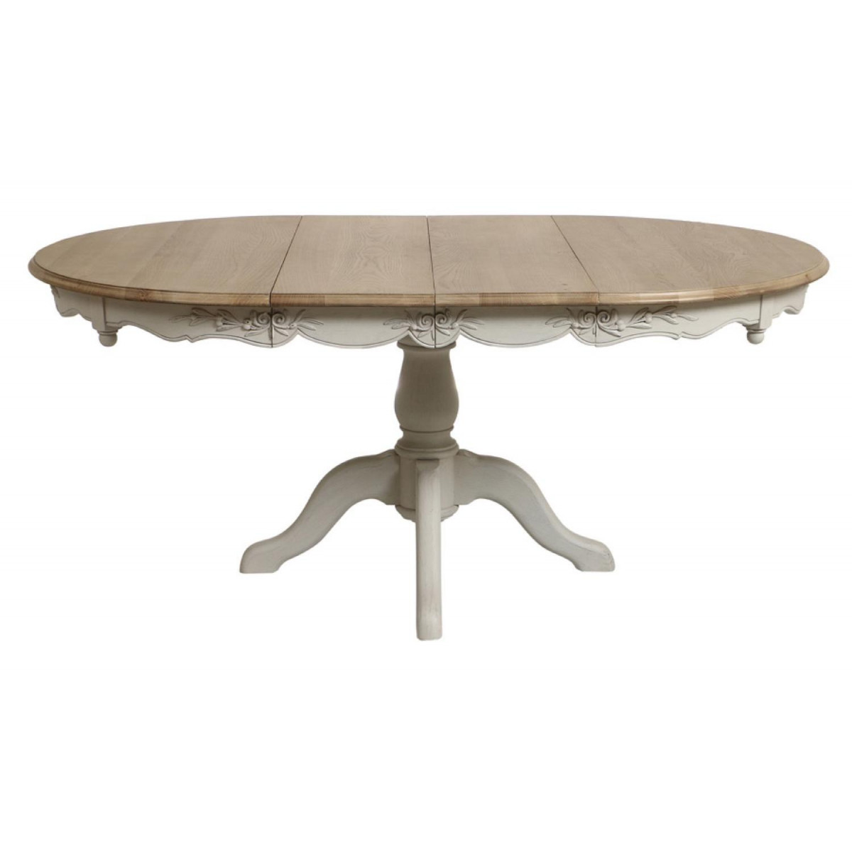 Table ronde 2 allonges - ROMANCE blanc, INTERIOR'S