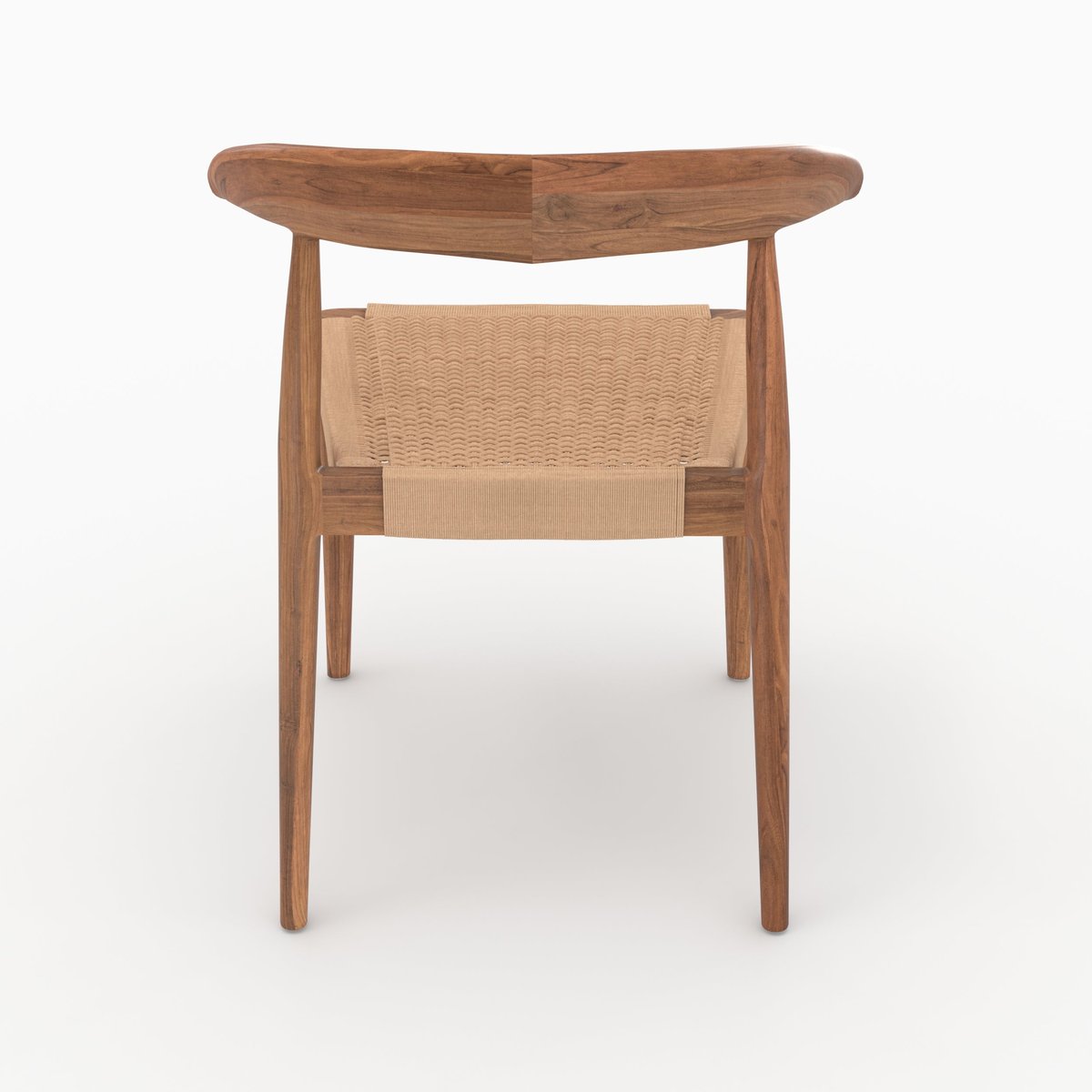 Lot de 2 chaises en bois de teck et cordage type loom - ALIA marron clair, MAISON PAVANE