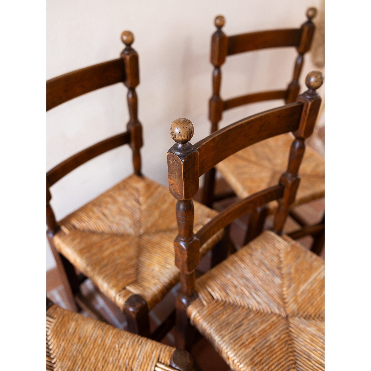 Lot de 6 chaises style campagne Claude N°1580 - Bon état beige, DEBONGOUT