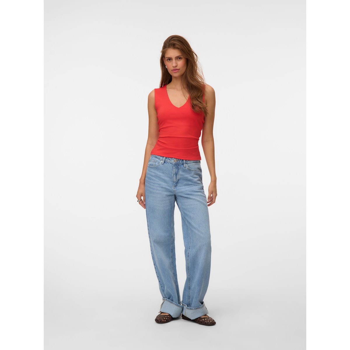 Top high risk red, VERO MODA