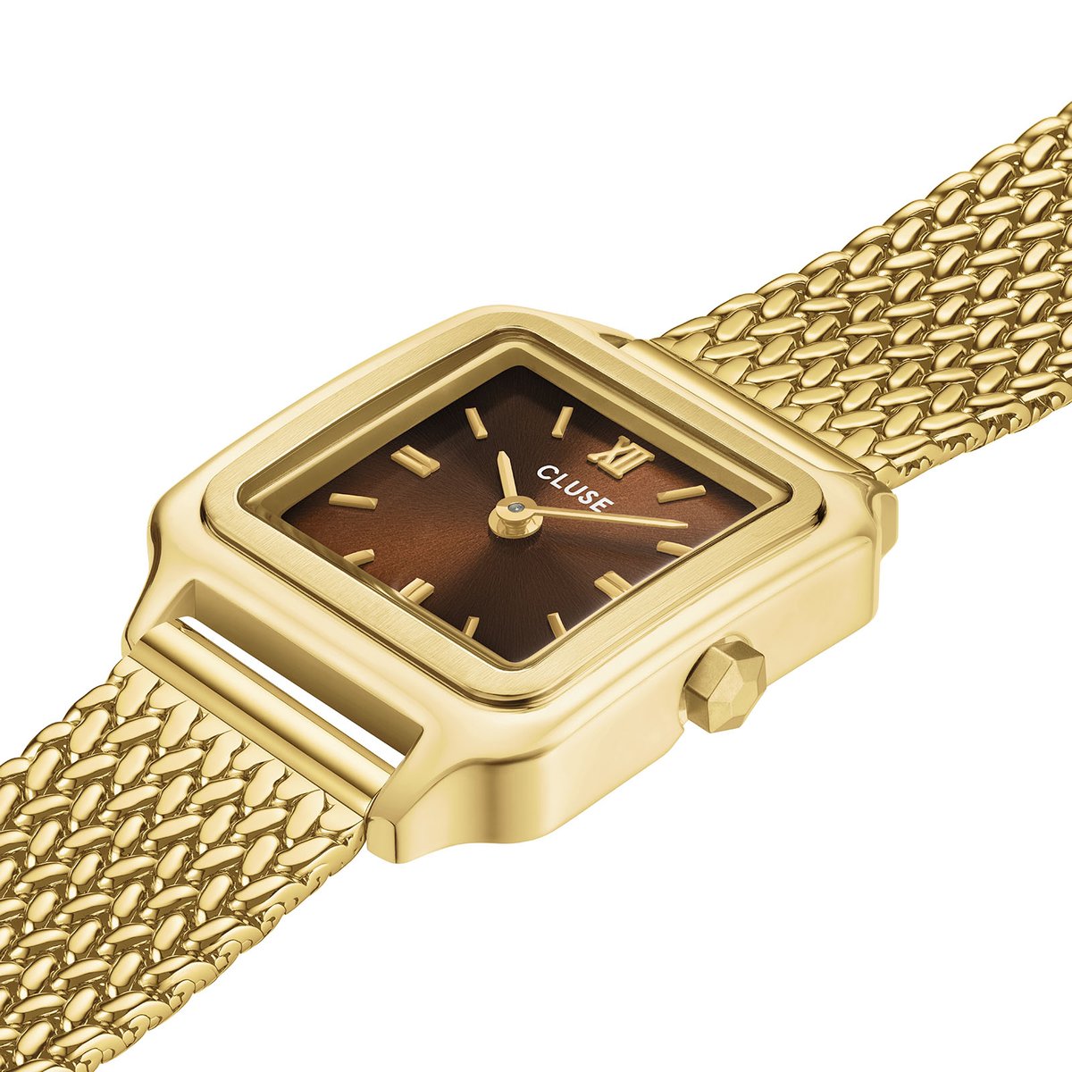 Montre Analogique GRACIEUSE MINI doré marron foncé doré, CLUSE