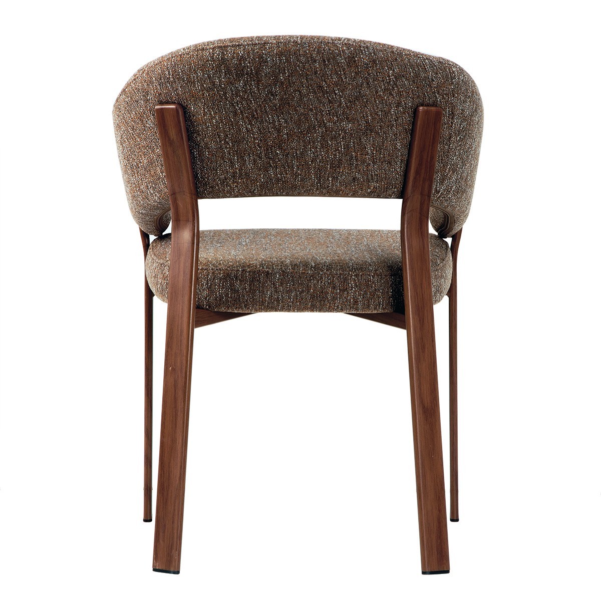Lot de 2 chaises pieds métal effet noyer - LARA marron, CALICOSY