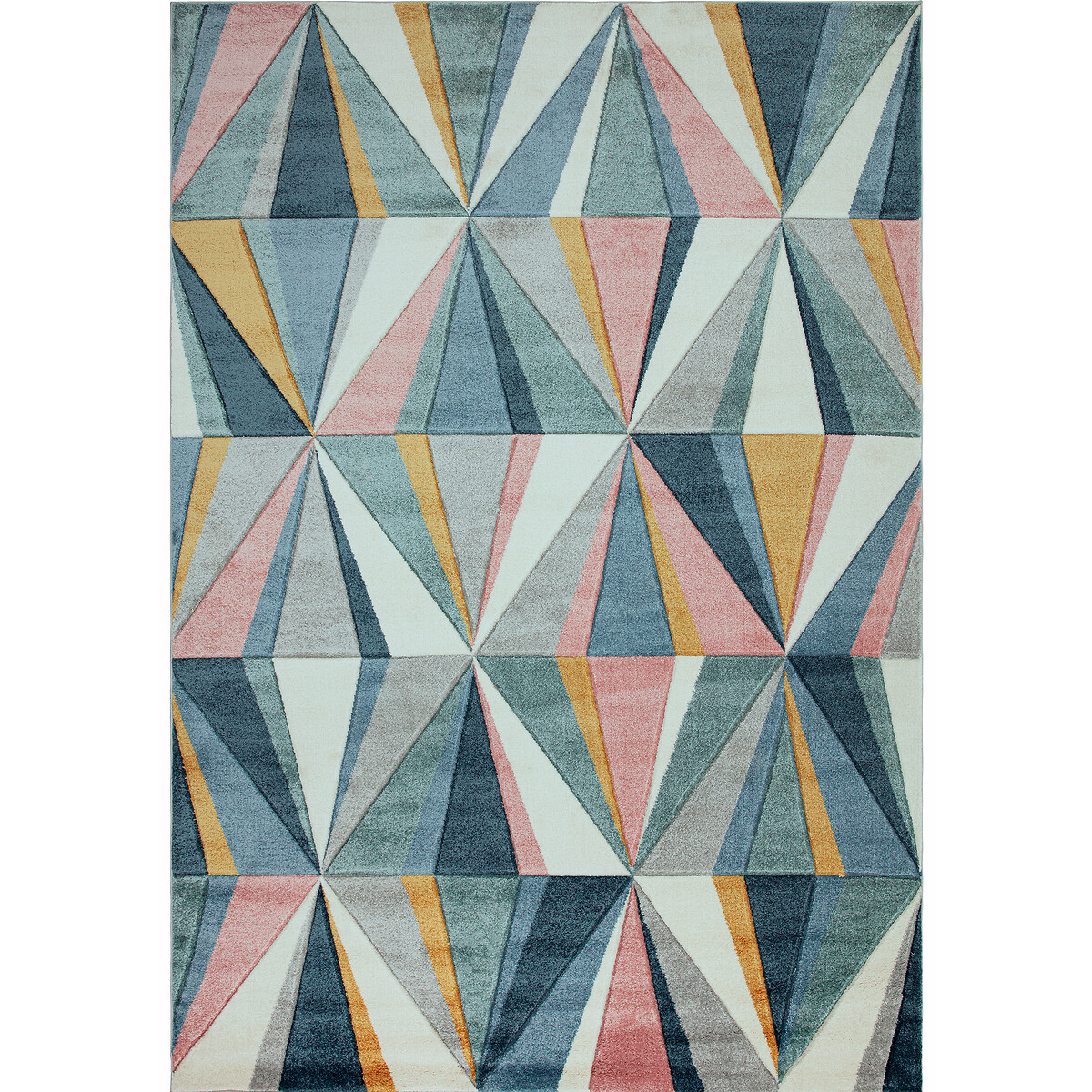 Diamond Pattern Hand Carved Rug multi-coloured, SO'HOME