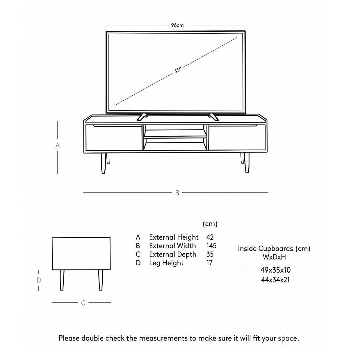 Southwark Acacia Wood 2 Door Media Unit dark acacia wood, SWOON