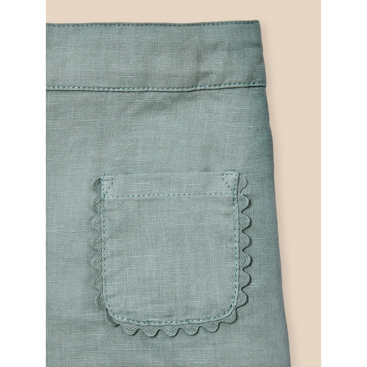 Short en lin et coton celadon, CYRILLUS