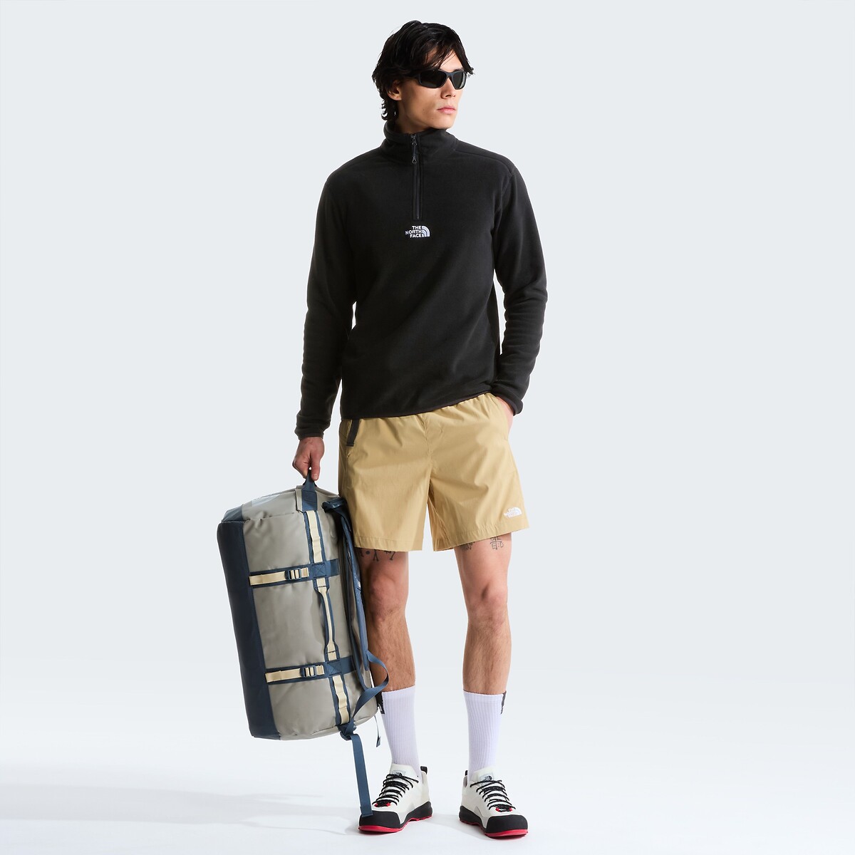 Sweat polaire, demi zippé, col montant, Glacier noir, THE NORTH FACE