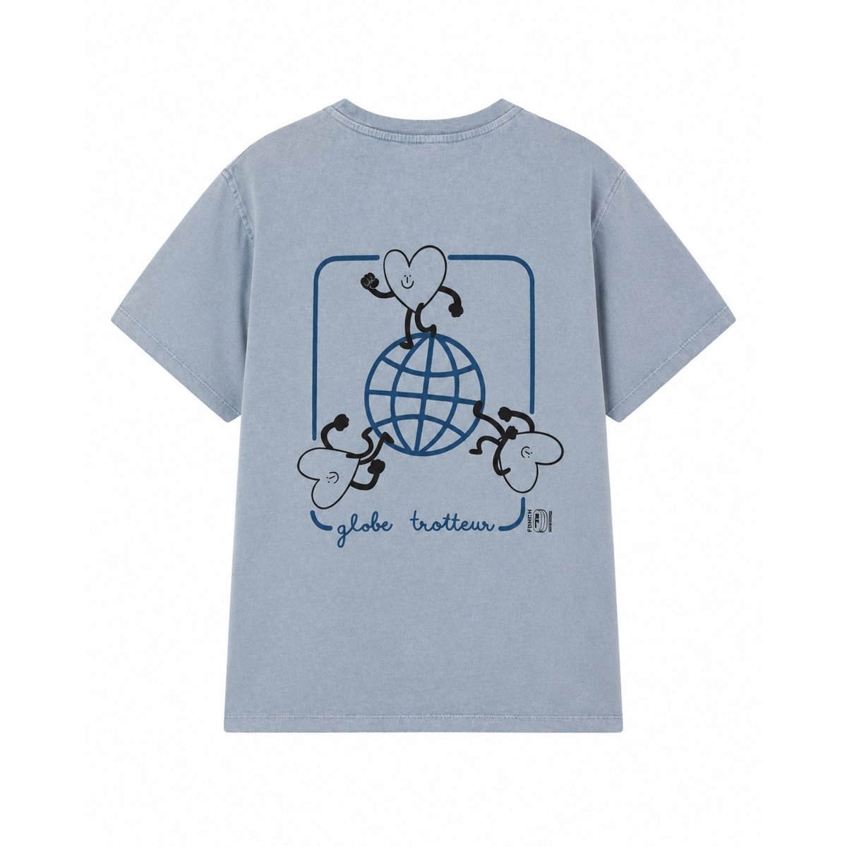T-shirt Globetrotter en coton GLOBETROTTER gris, FRNCH