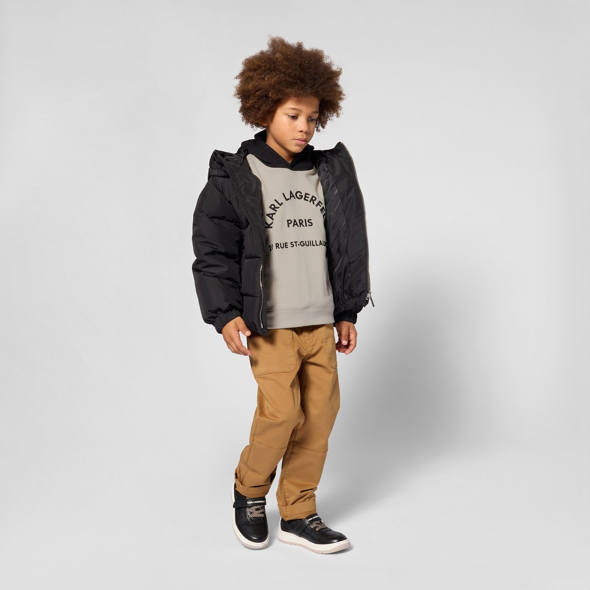 Doudoune à capuche black, KARL LAGERFELD KIDS