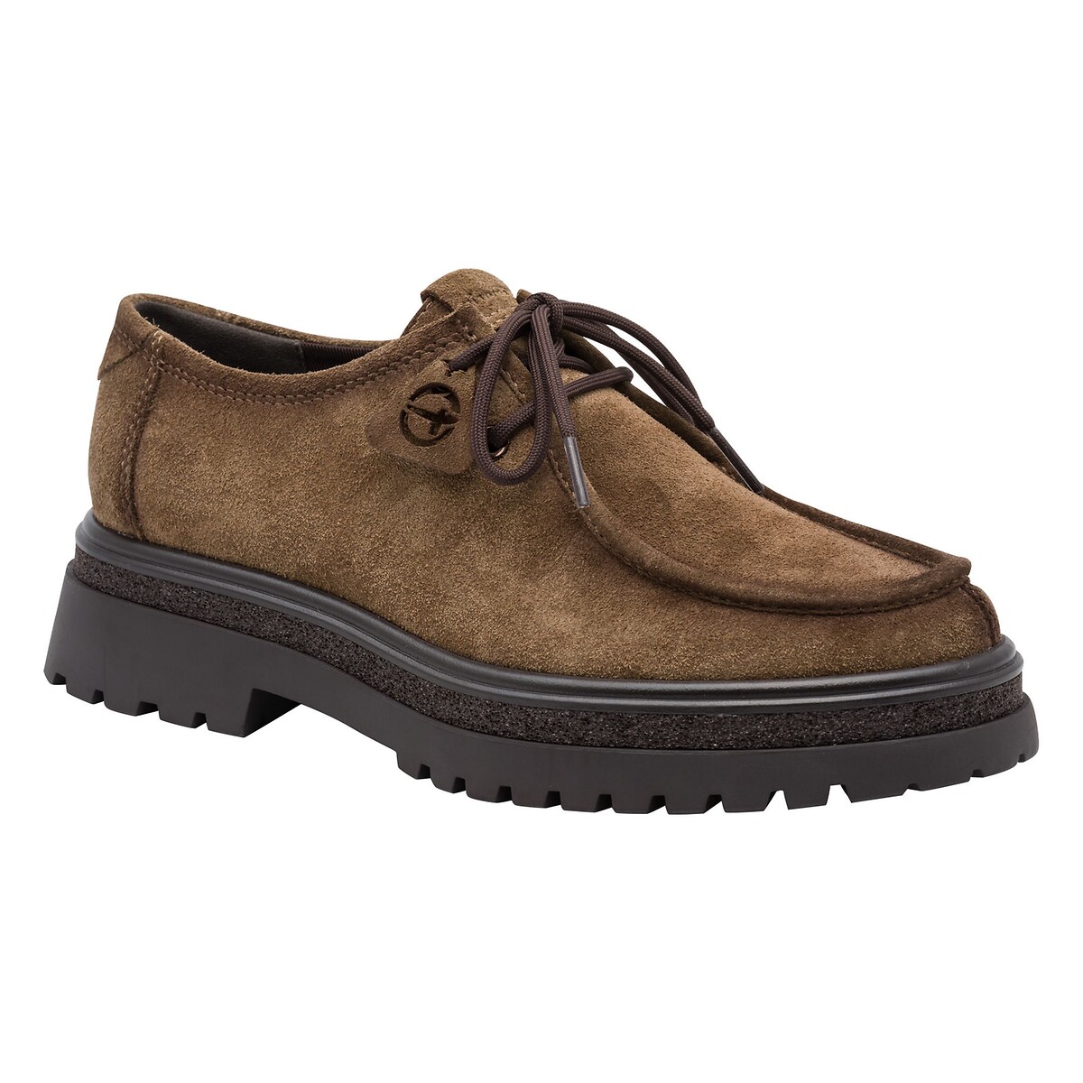 Derbies en cuir suédé camel, TAMARIS