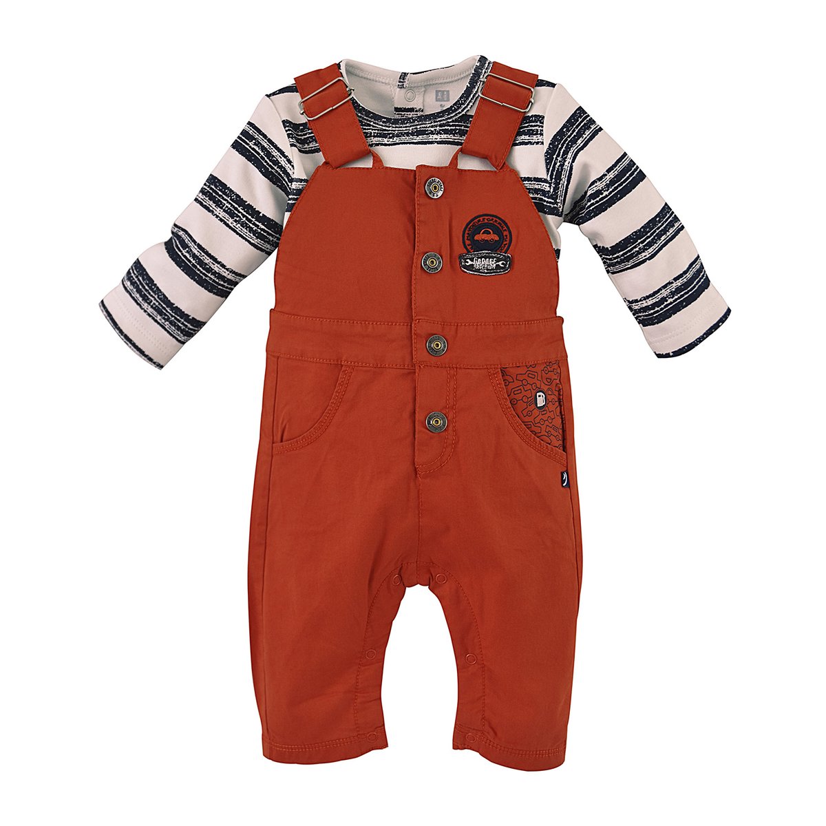 Ensemble t-shirt salopette dick rouge, SUCRE D'ORGE