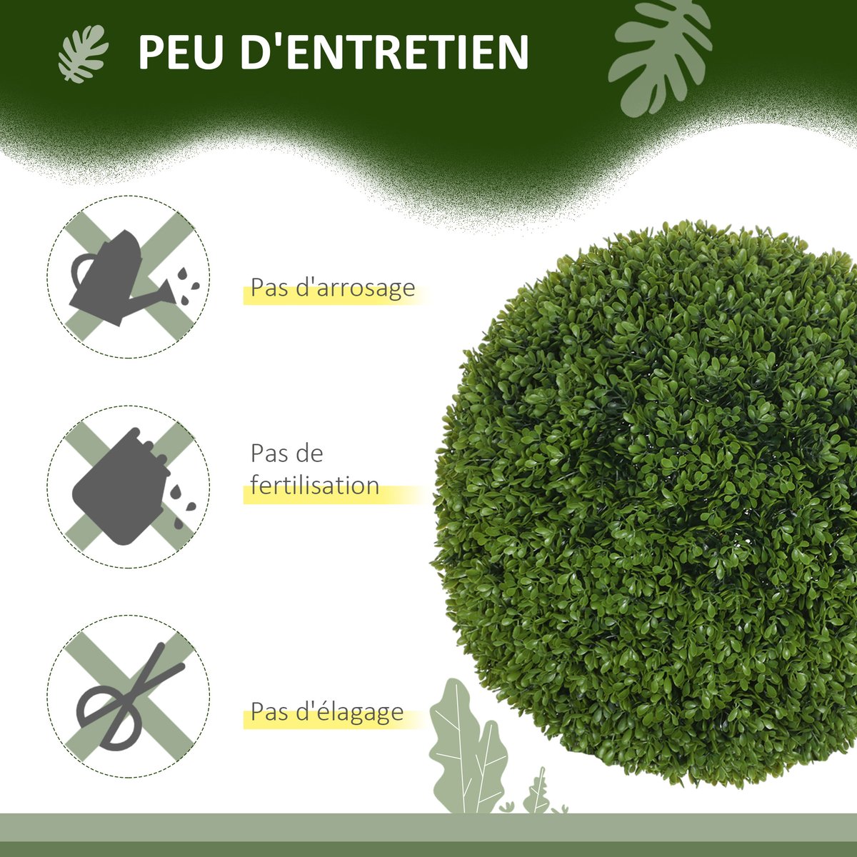 Topiaires artificielles PE Vert foncé vert, HOMCOM