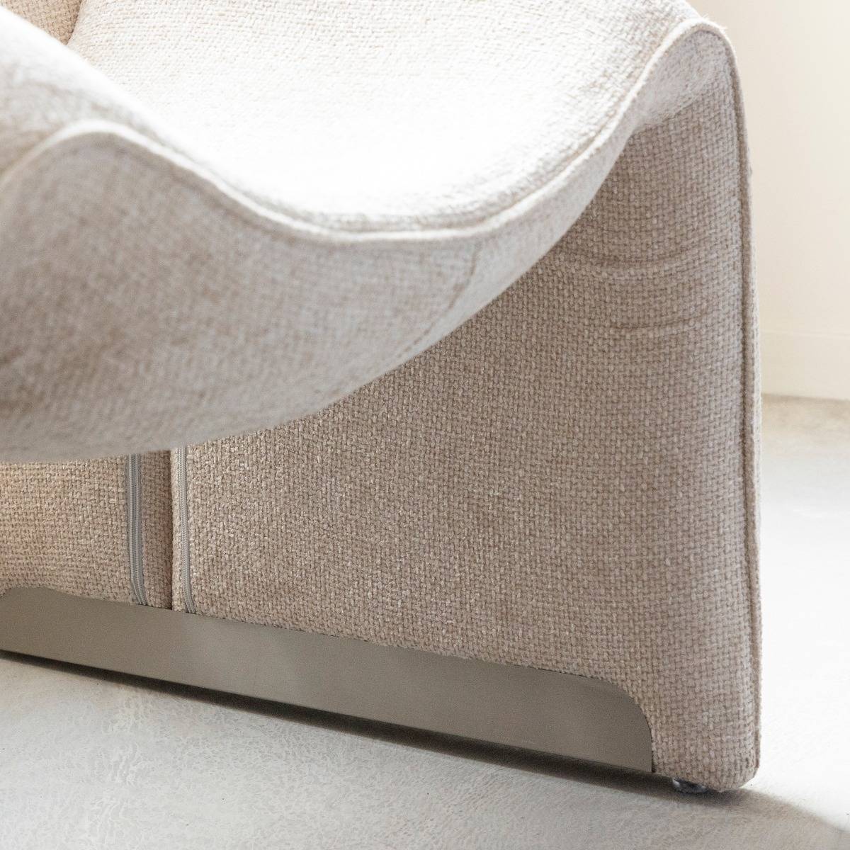 Fauteuil en tissu THÉA blanc, MADE IN MEUBLES