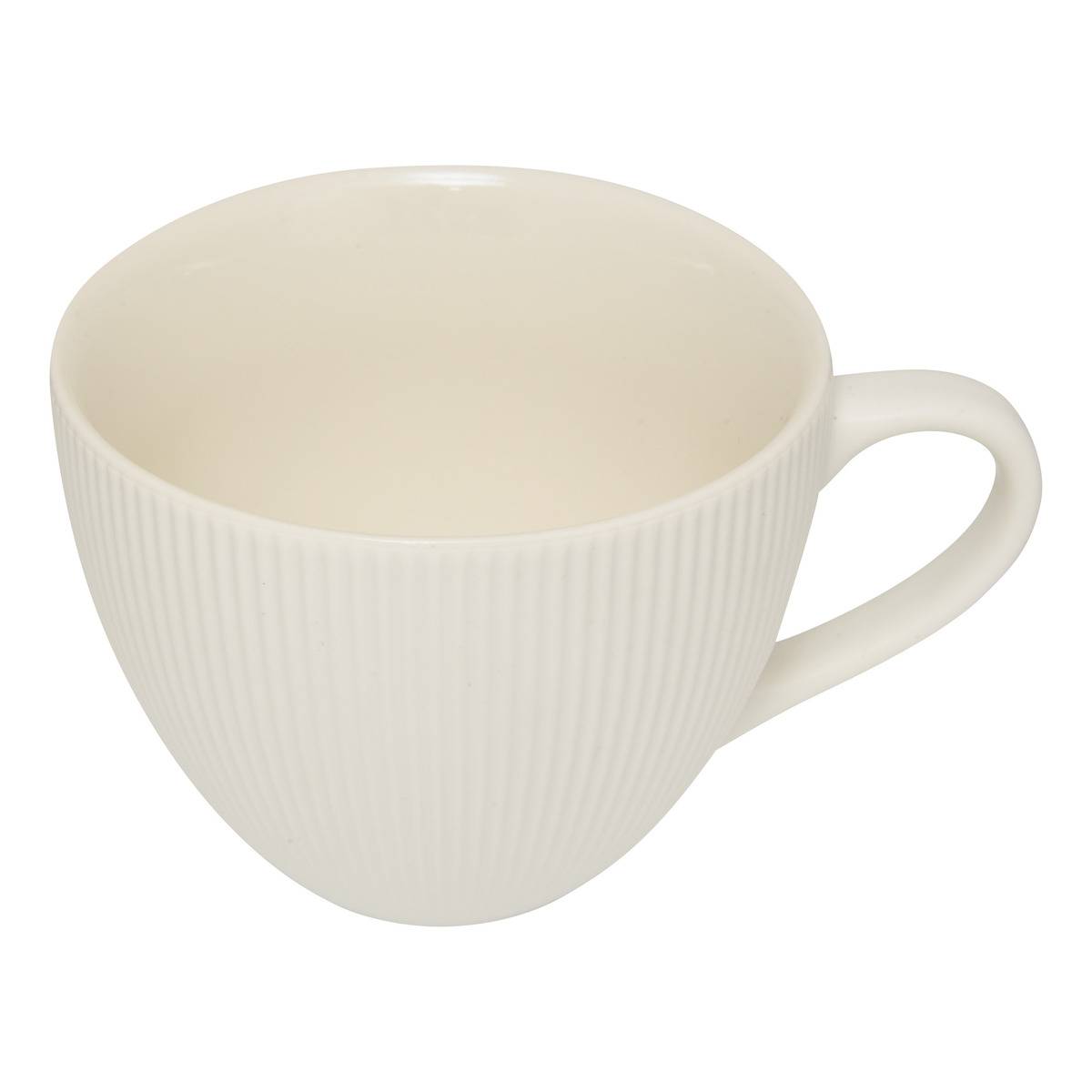 Tasse striée STRATA blanc, ATMOSPHERA