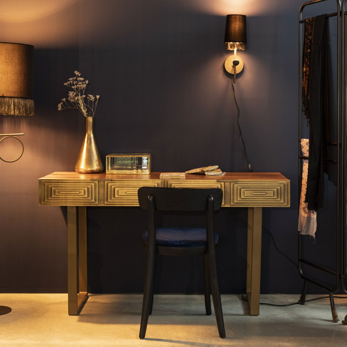 Console 2 tiroirs en bois - VOLAN or, DUTCHBONE