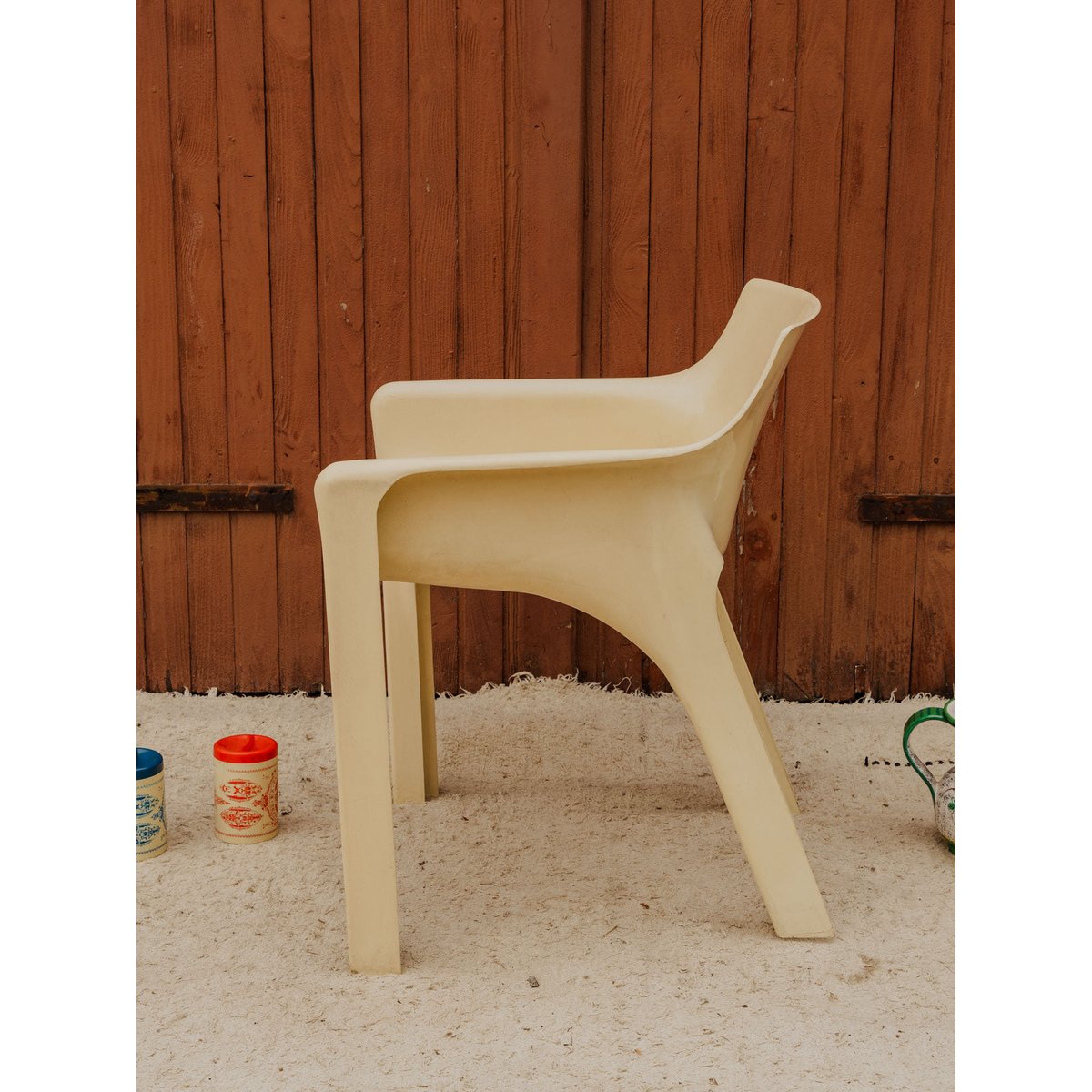 Fauteuil en plastique blanc Jakob N°1424 - Bon état blanc, DEBONGOUT