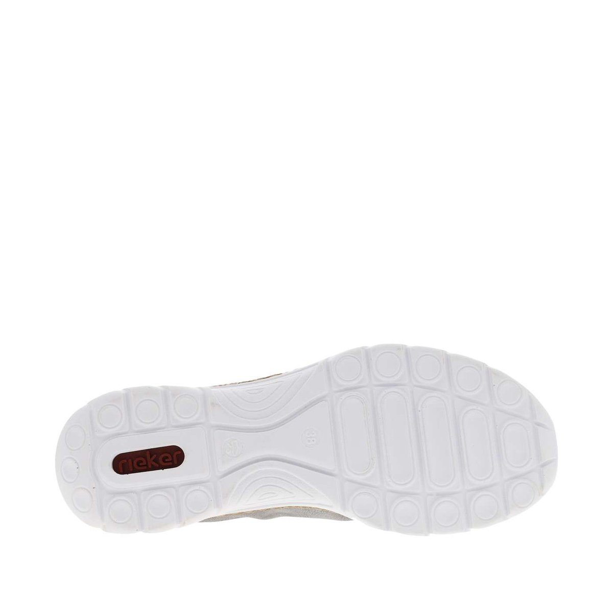 Sneakers platine à semelle blanche et à talon compensé bas avec slip-on platine, RIEKER