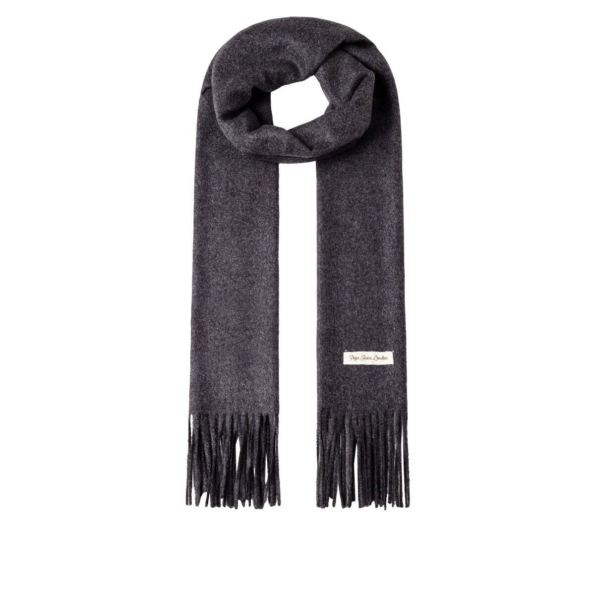 Écharpe À Franges gris foncé chine, PEPE JEANS