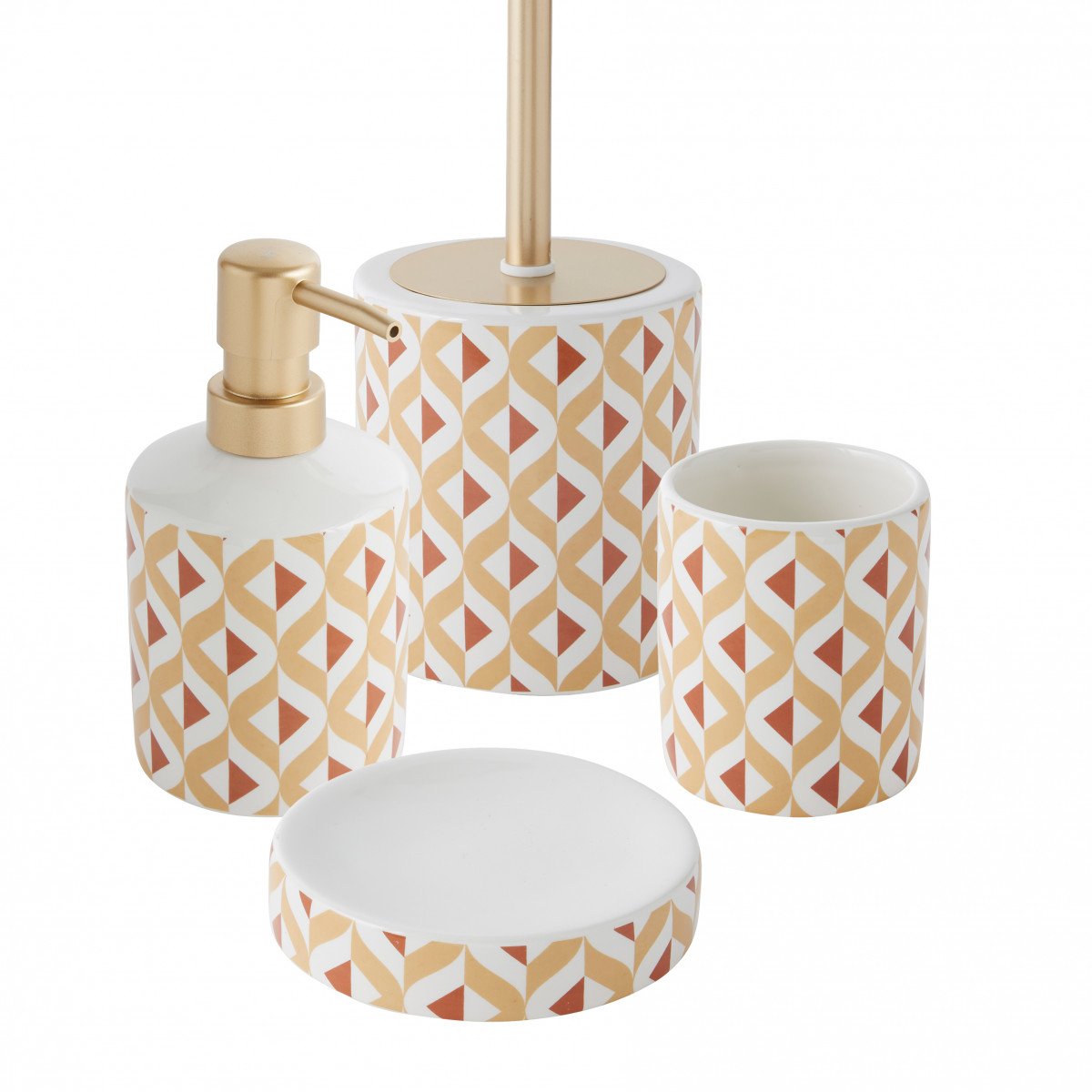 Set salle de bain 4 pièces céramique INES marron, GUY LEVASSEUR