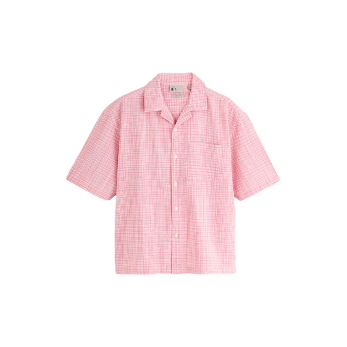 Chemise à carreaux manches courtes micro rose, NEXT