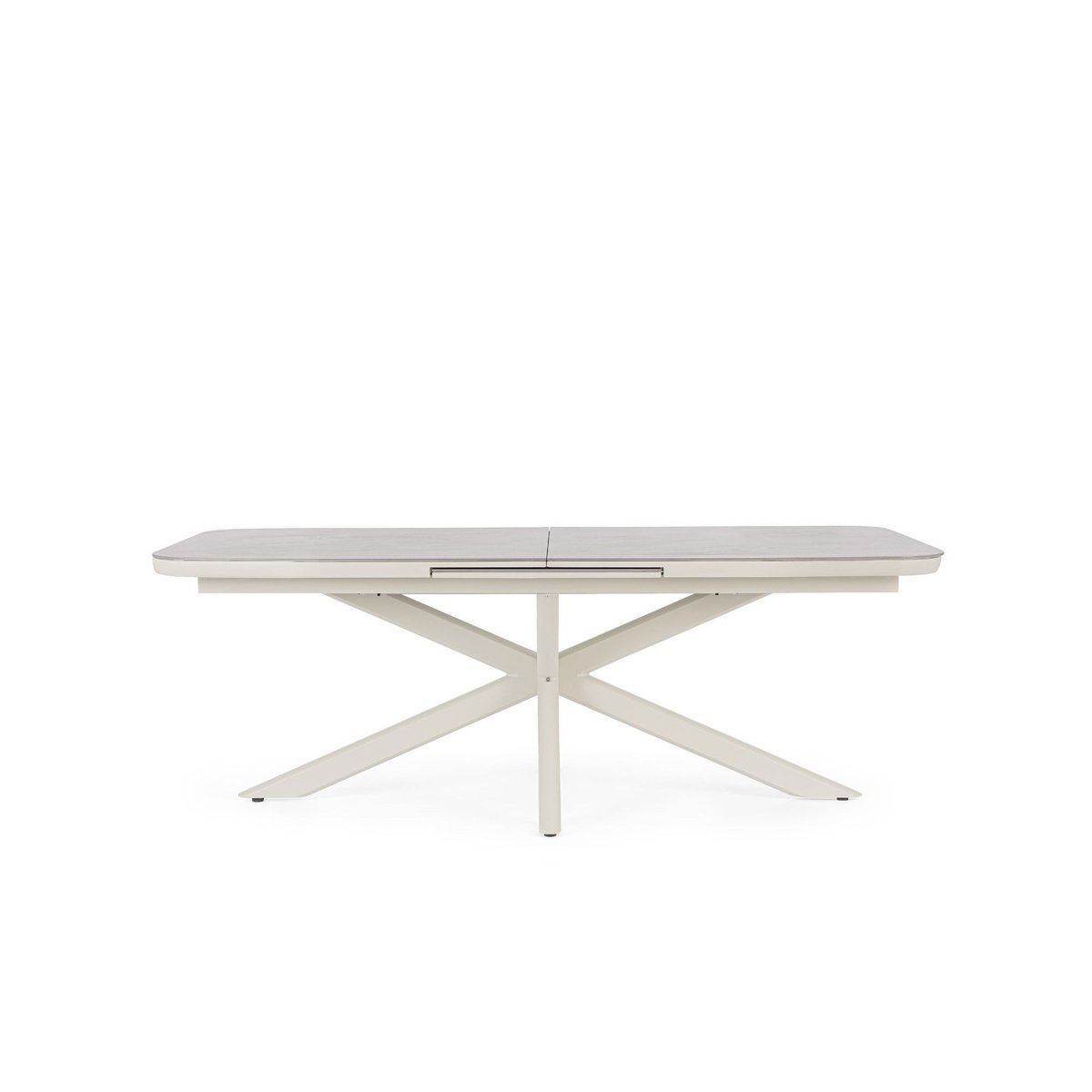 Table de jardin extensible pierre et métal L200/260 - RODAS gris cendré, HELLIN, DEPUIS 1862