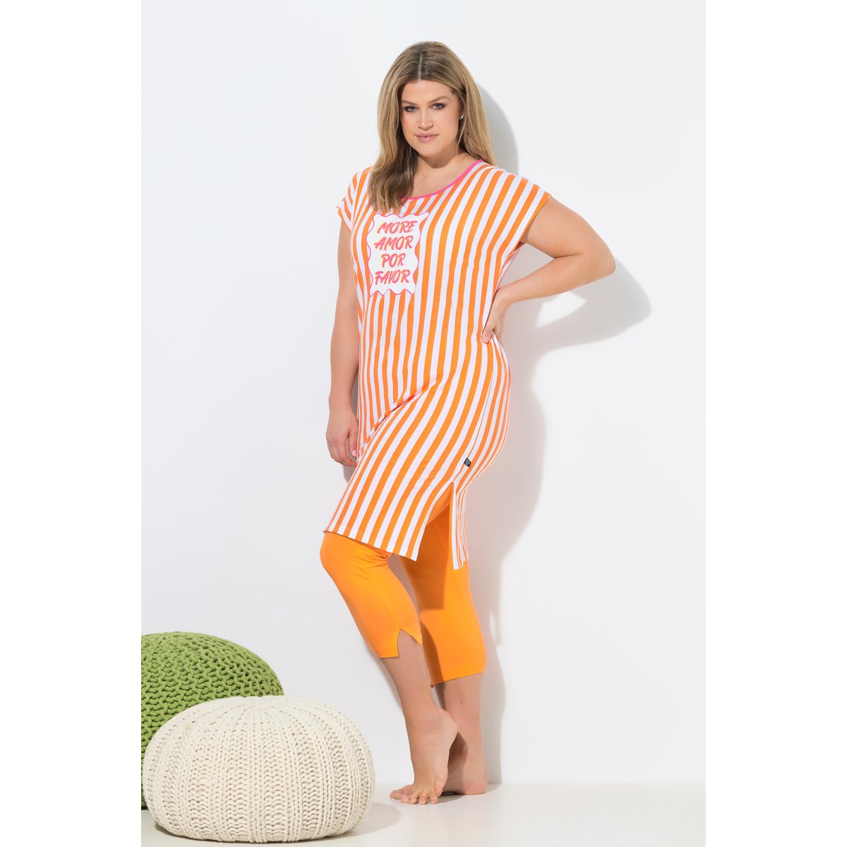Chemise de nuit/grand T-shirt orange clair, ULLA POPKEN