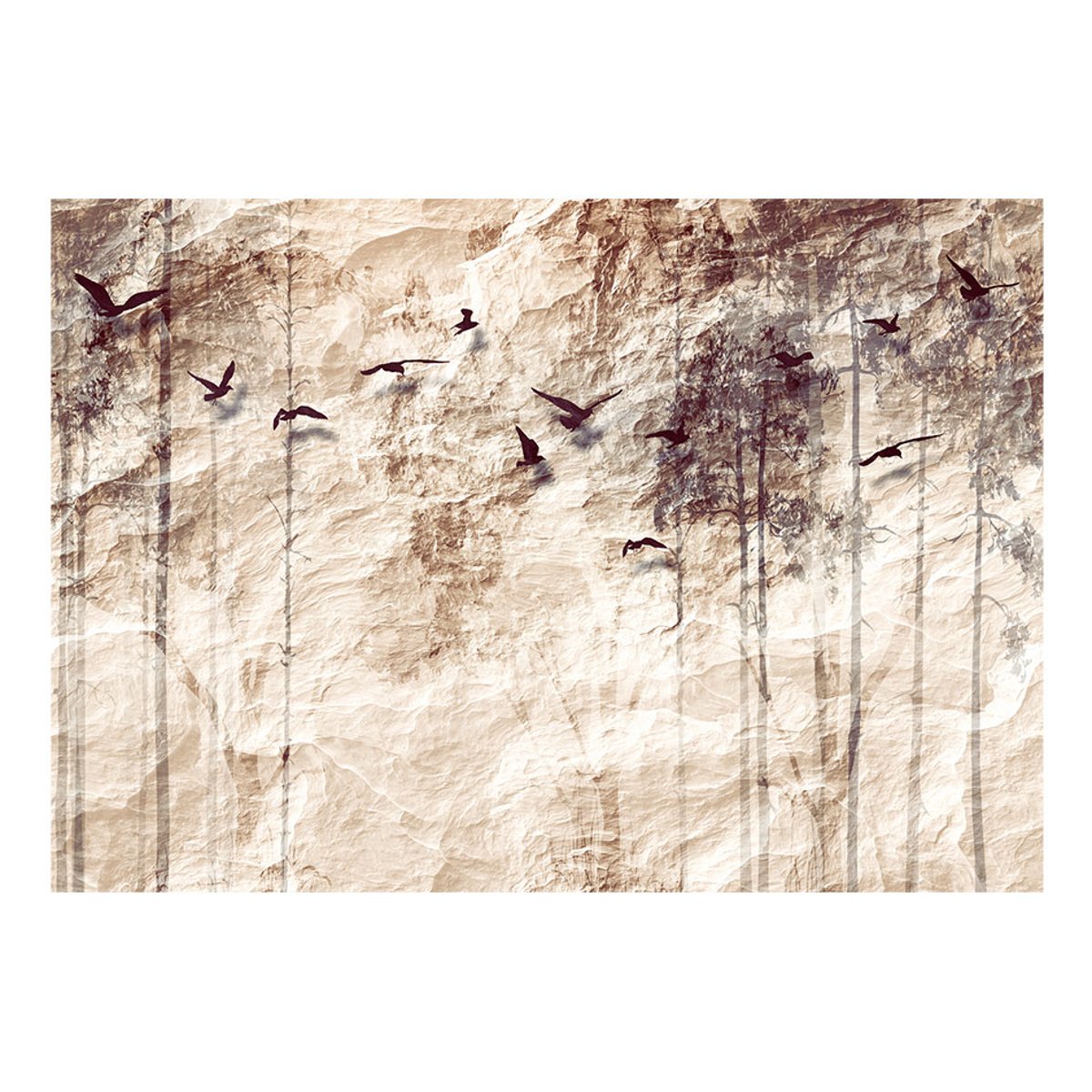 Papier peint intissé panoramique Animaux Nature en papier multicouleur, EDEN