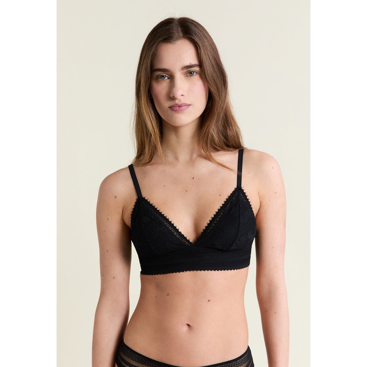 Soutien-gorge N.8 - Le triangle sans armatures en dentelle AURA noir, ETAM