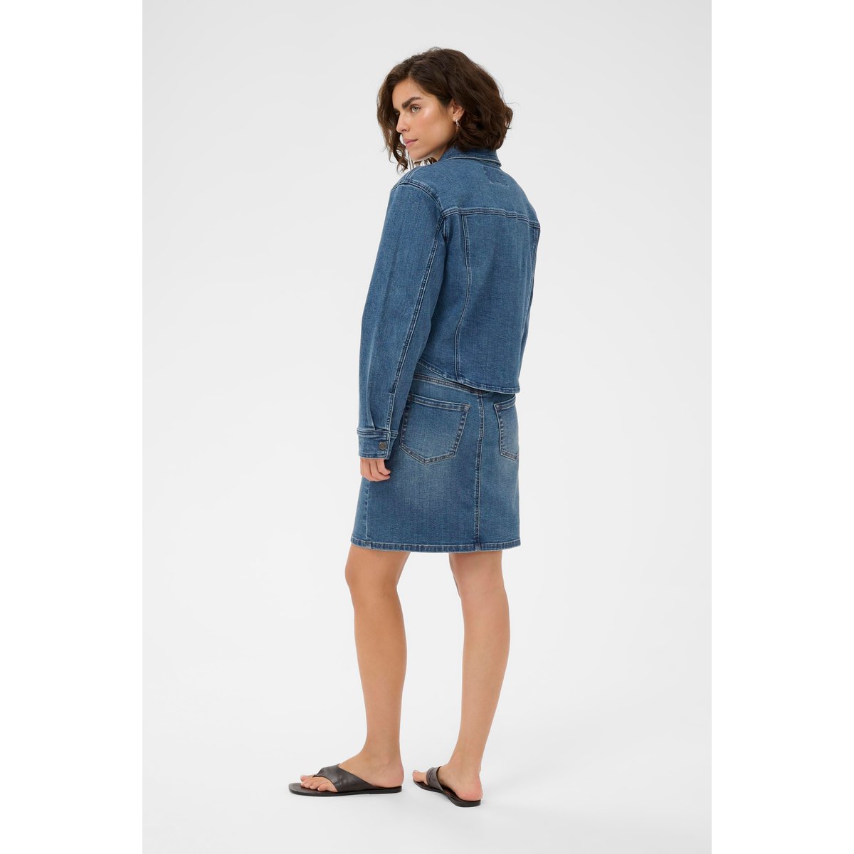Jupe en jean bleu medium blue denim, KAFFE