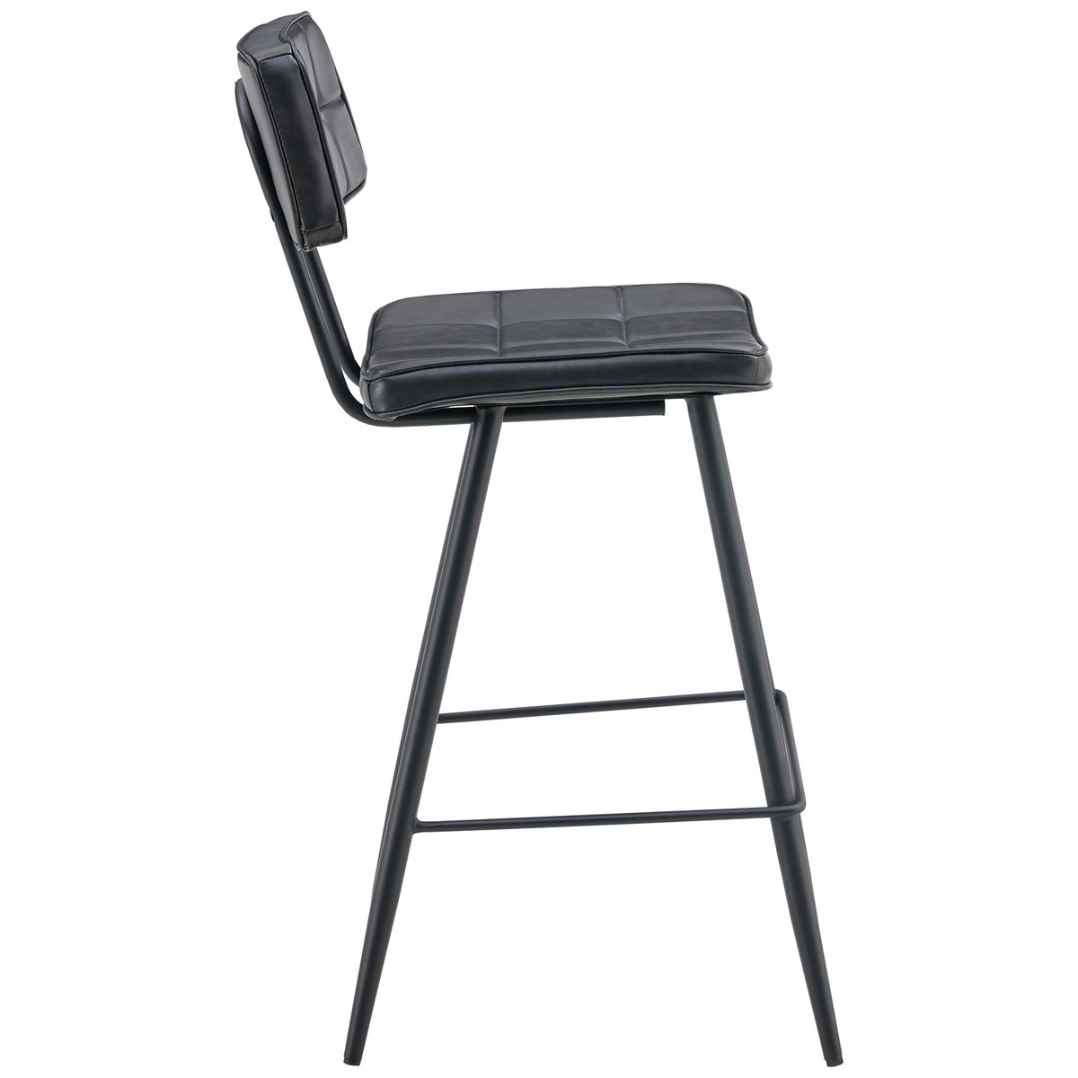 Tabourets de bar en simili, lot de 2, Fernand, FERNAND noir, HAPPY GARDEN