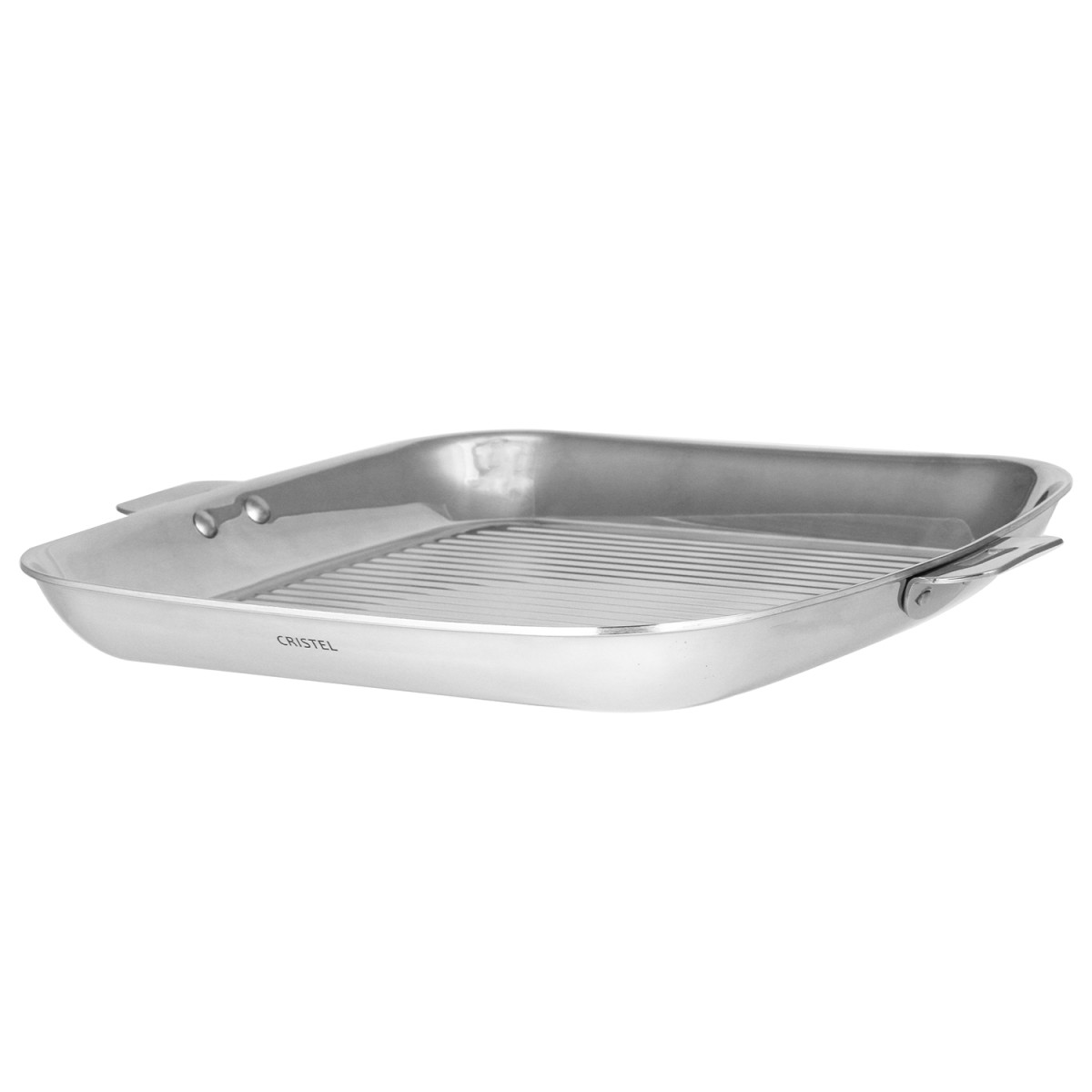 Gril carré inox 30 cm - poignée amovible CASTELINE inox, CRISTEL