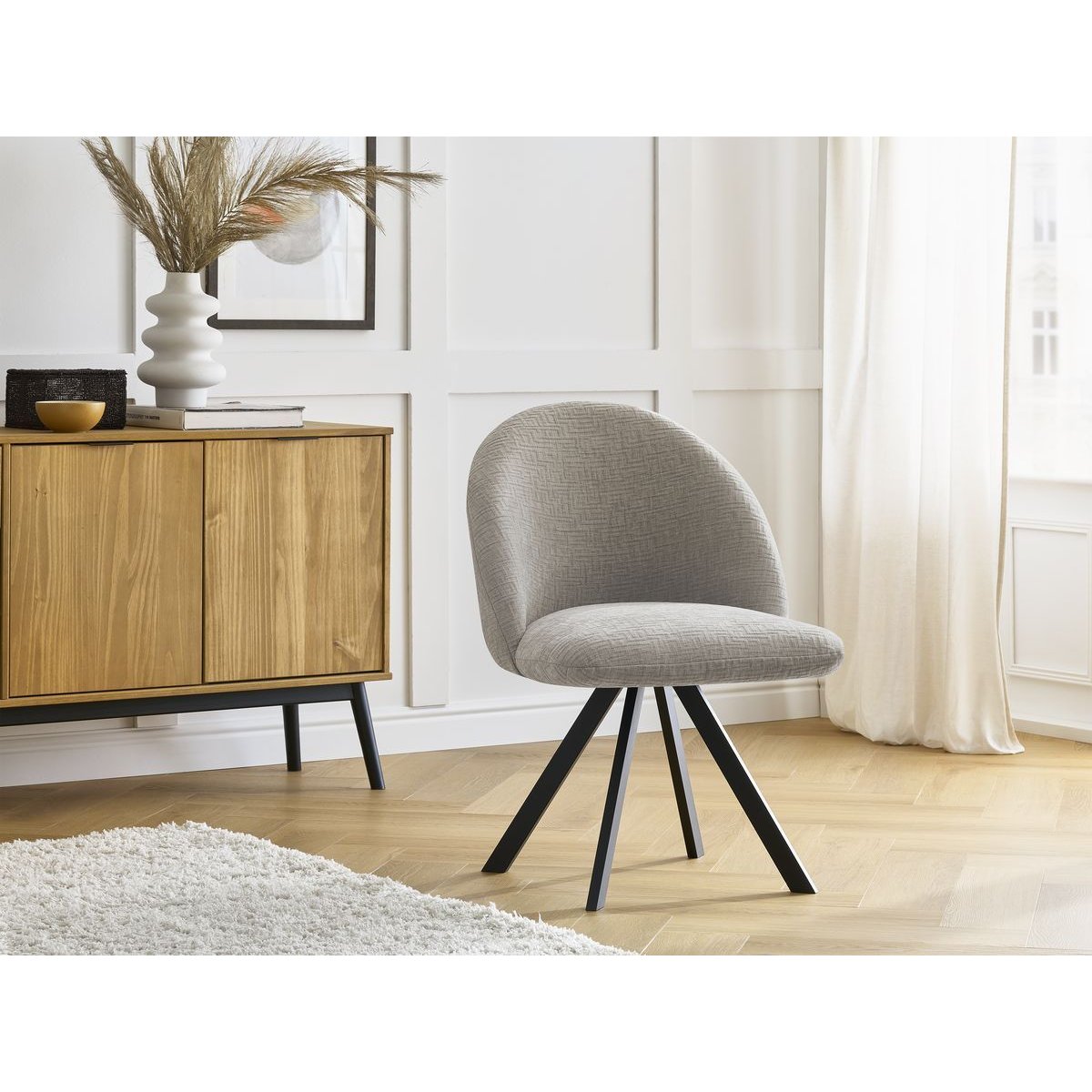 Lot de 4 chaises tissu texturé, LALIE multicolore 2, BOBOCHIC