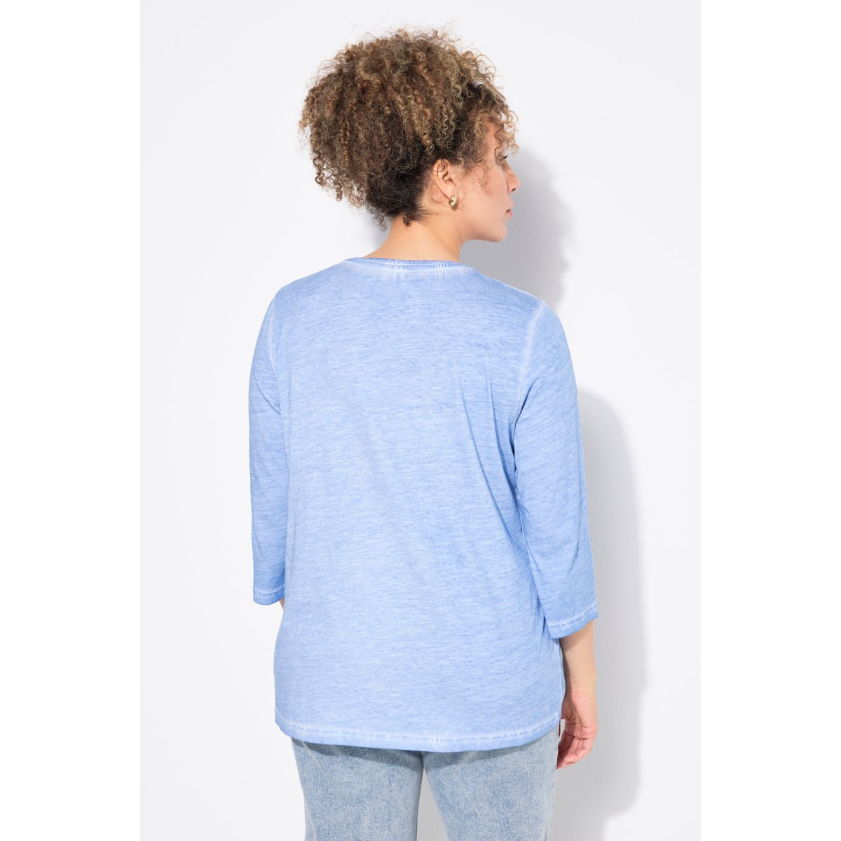 T-shirt message brodé, collection Classic bleu clair, ULLA POPKEN