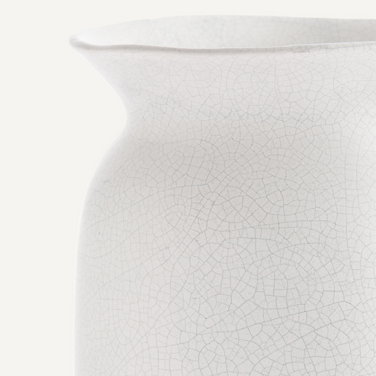 Vase Estre aus Craquelé-Steingut, H40 cm kreide, AM.PM