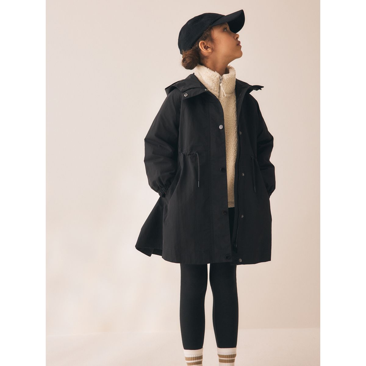 Veste de pluie imperméable à basque noir, NEXT