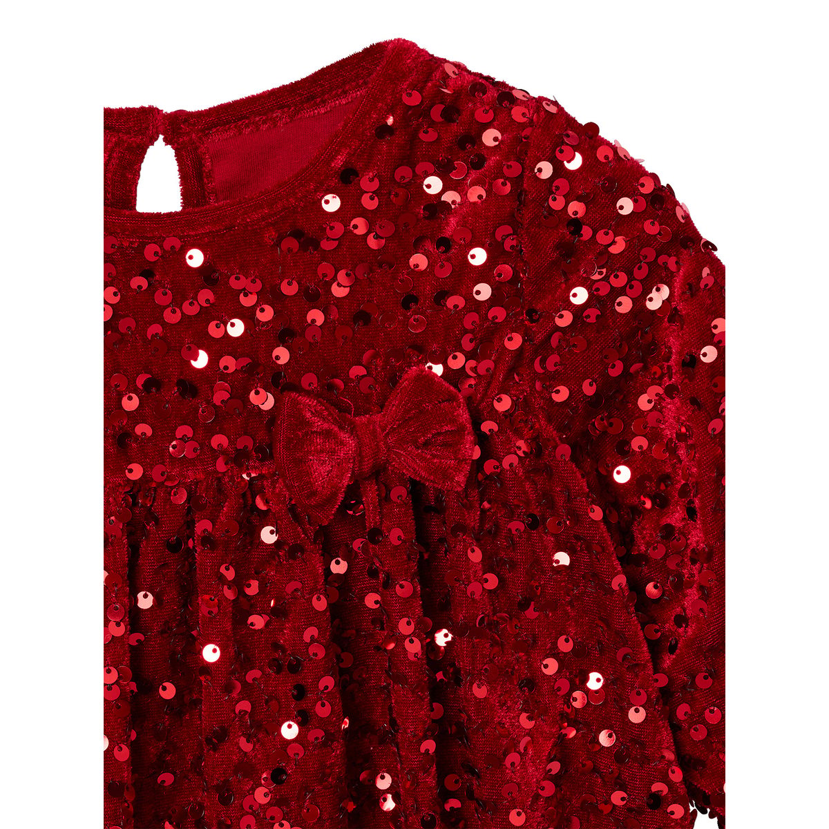 Robe manches longues rouge, VERTBAUDET
