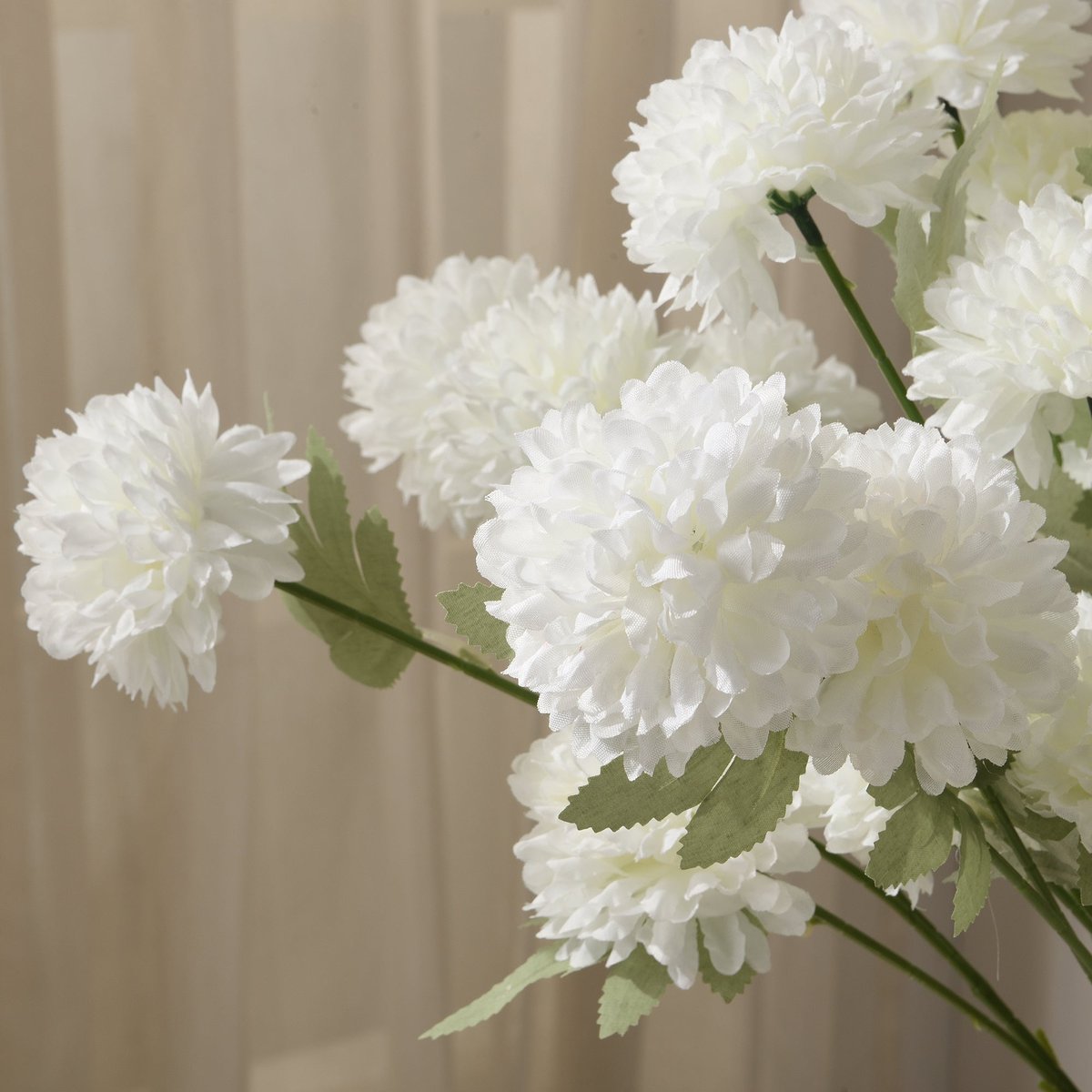 Tige de chrysanthème artificielle H63 LES ESSENTIELS blanc, SIA
