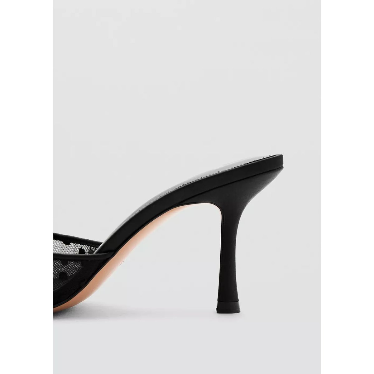Sandales en mesh à talon noir, MANGO