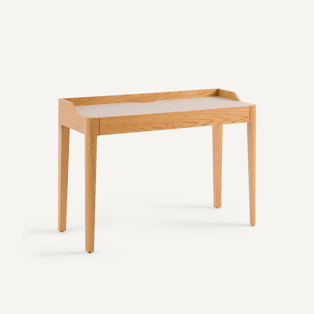 Scrivania in rovere impiallacciato e pelle, Junius, design Emmanuel Gallina quercia naturale, AM.PM X EMMANUEL GALLINA