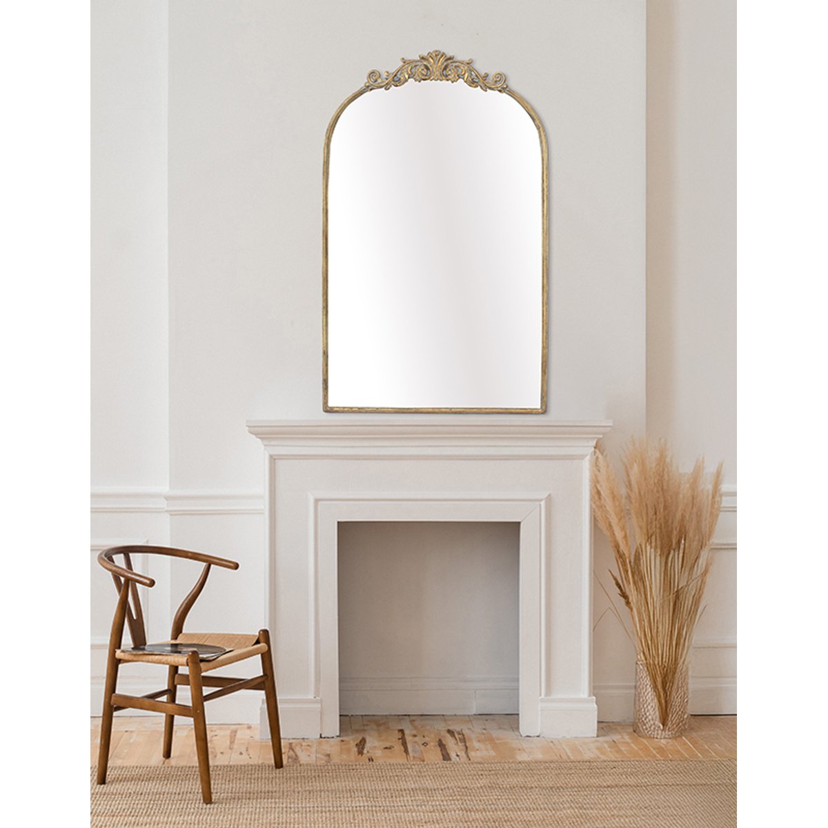 Miroir métal fronton 60x96.5cm or, EMDE