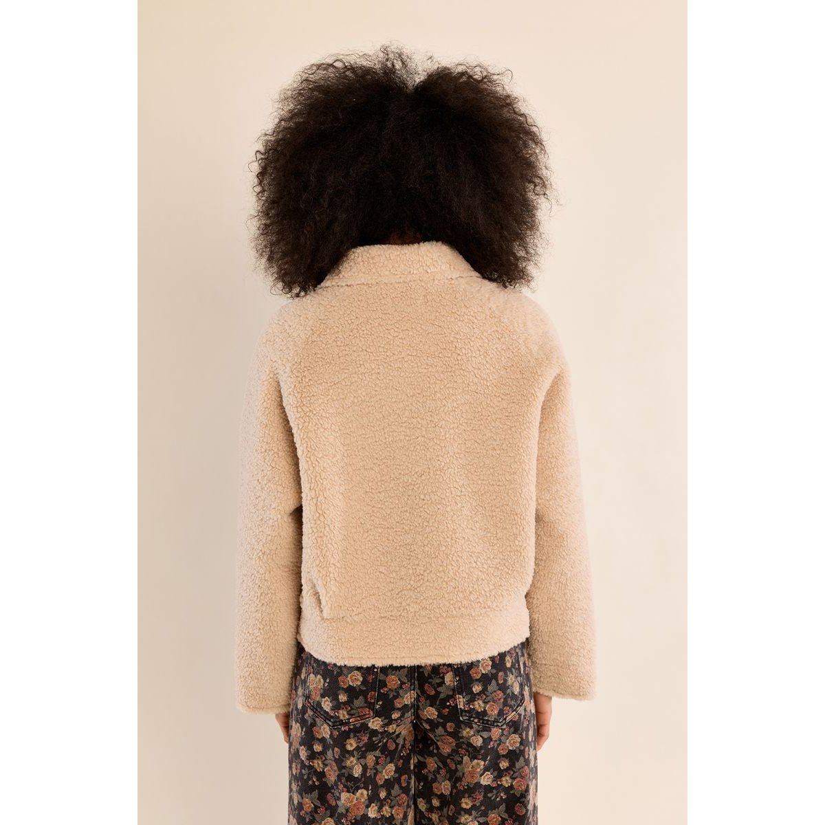 Veste courte imitation mouton beige, MOLLY BRACKEN