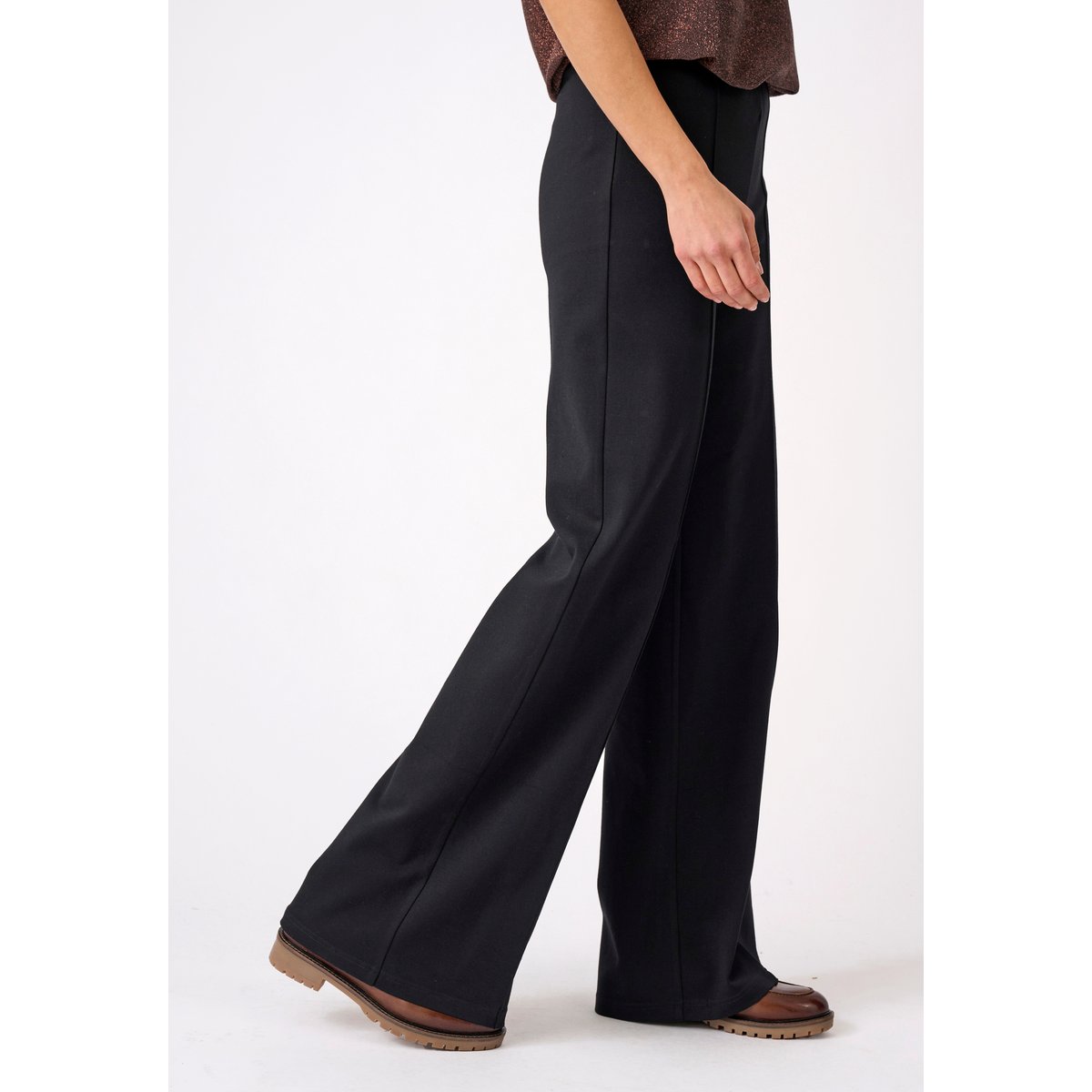 Pantalon large maille milano Perfect Fit noir, DAMART
