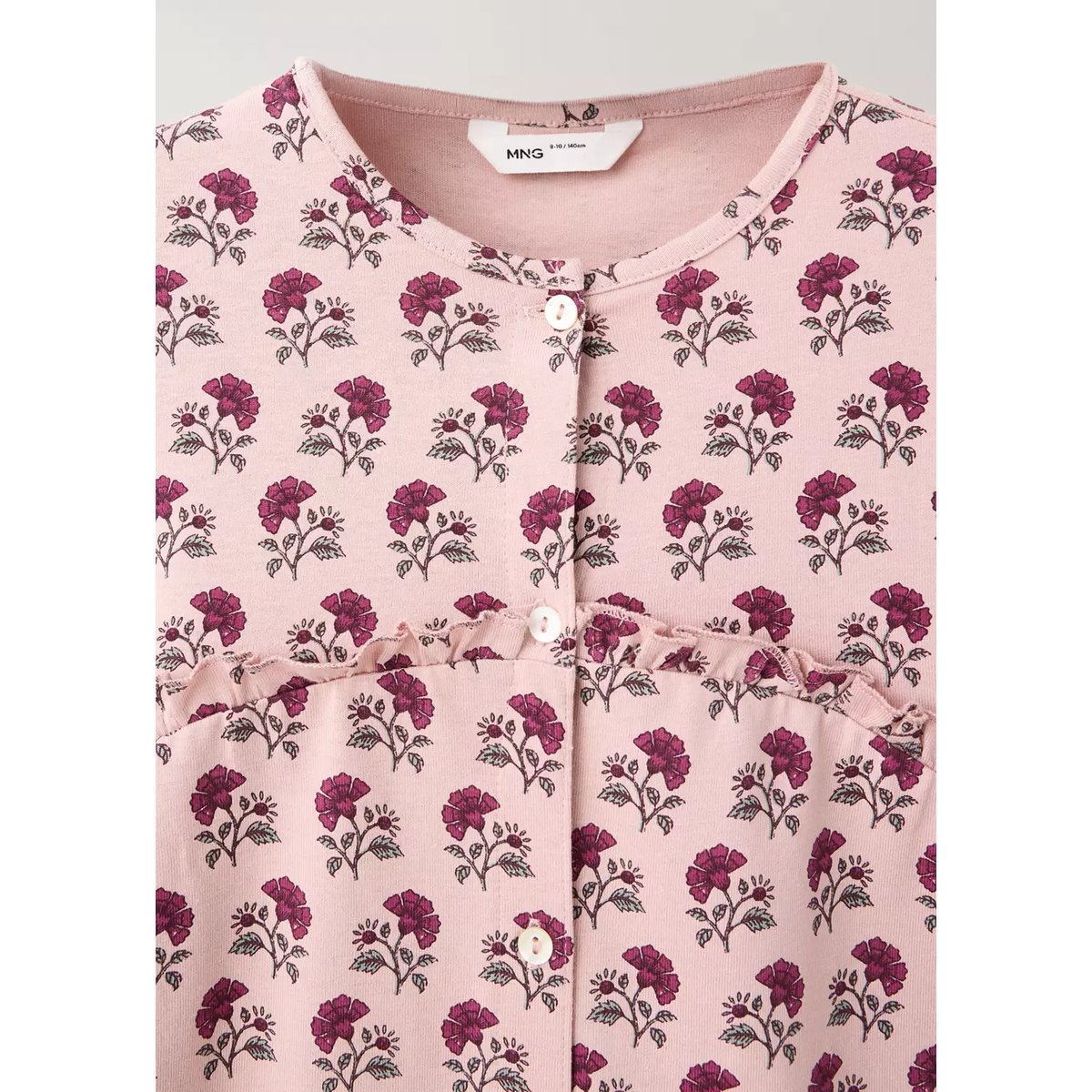 Pyjama complet imprimé à fleurs violet clair/pastel, MANGO KIDS